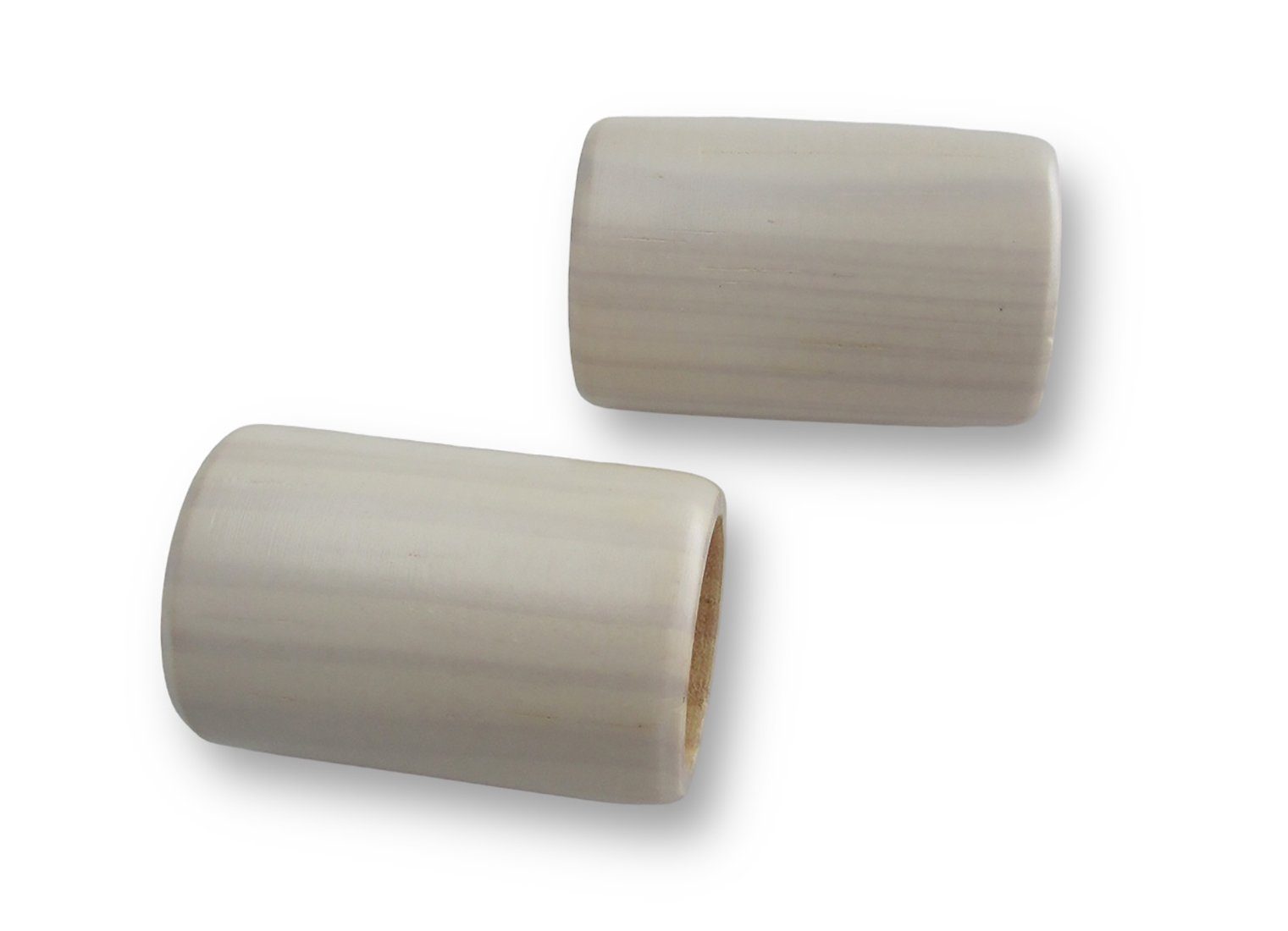 Gardinenstangen-Endstück 2 Endkappen zylindrisch aus Holz Stil 20, nodeko, passend für Stangen und Rohre Ø 20 mm, (Packung á 2 Stück), zum Aufstecken auf Gardinenstangen weiß
