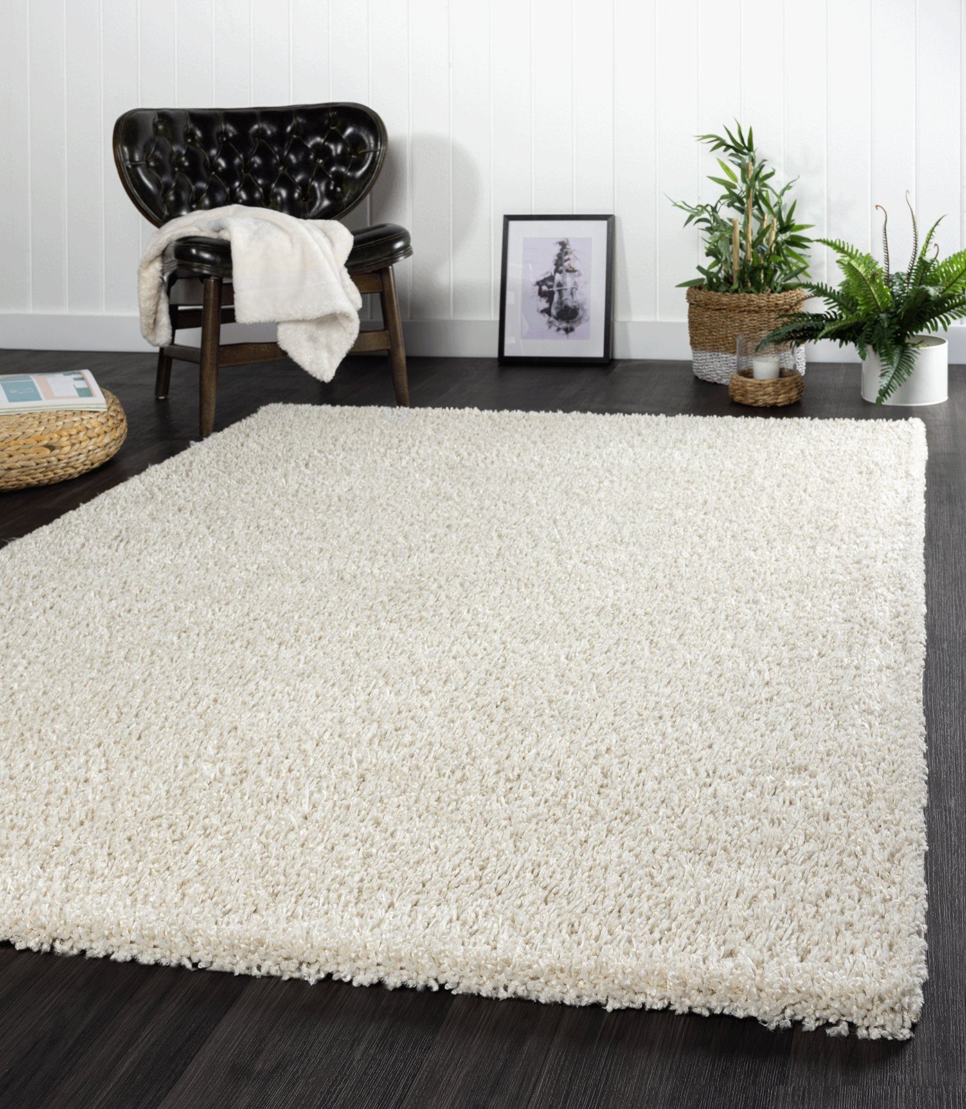 Hochflor  Teppich Läufer Wohnzimmer Soft Einfarbig Rechteck Rug Carpet 10 Größe 