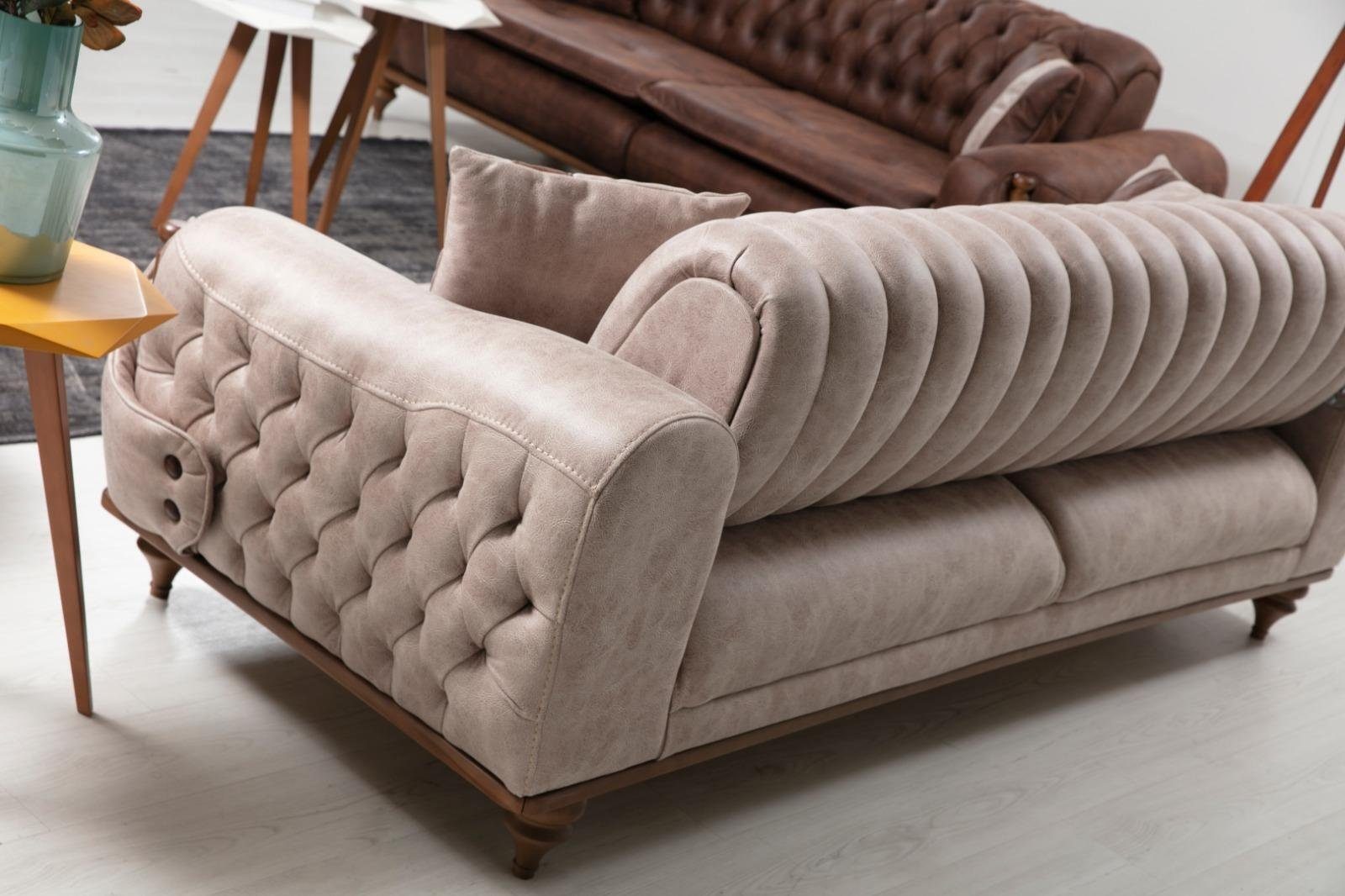 Sofagarnitur Möbel Sofa Sitzpolster Chesterfield Textil, 4 Stoff Sofa Couchen Teile JVmoebel