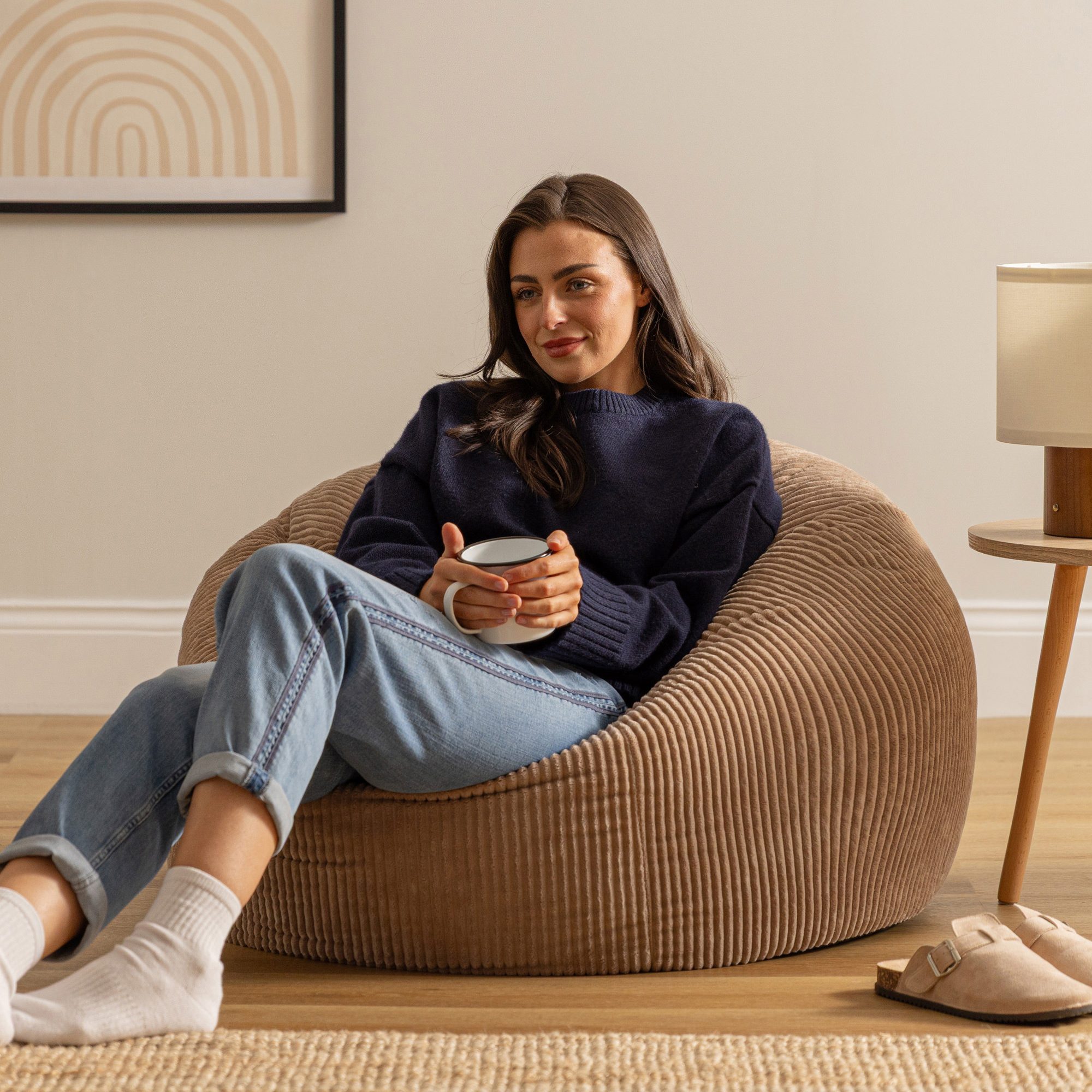 icon Sitzsack Sitzsack Erwachsene aus Cord flauschig „Kingston“, 85x50cm, M günstig online kaufen