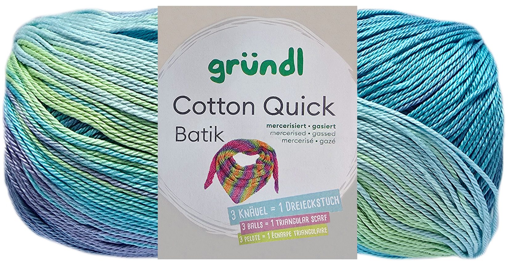 Gründl 100 Gramm Gründl Wolle Cotton Quick Batik Farbauswahl Häkelwolle