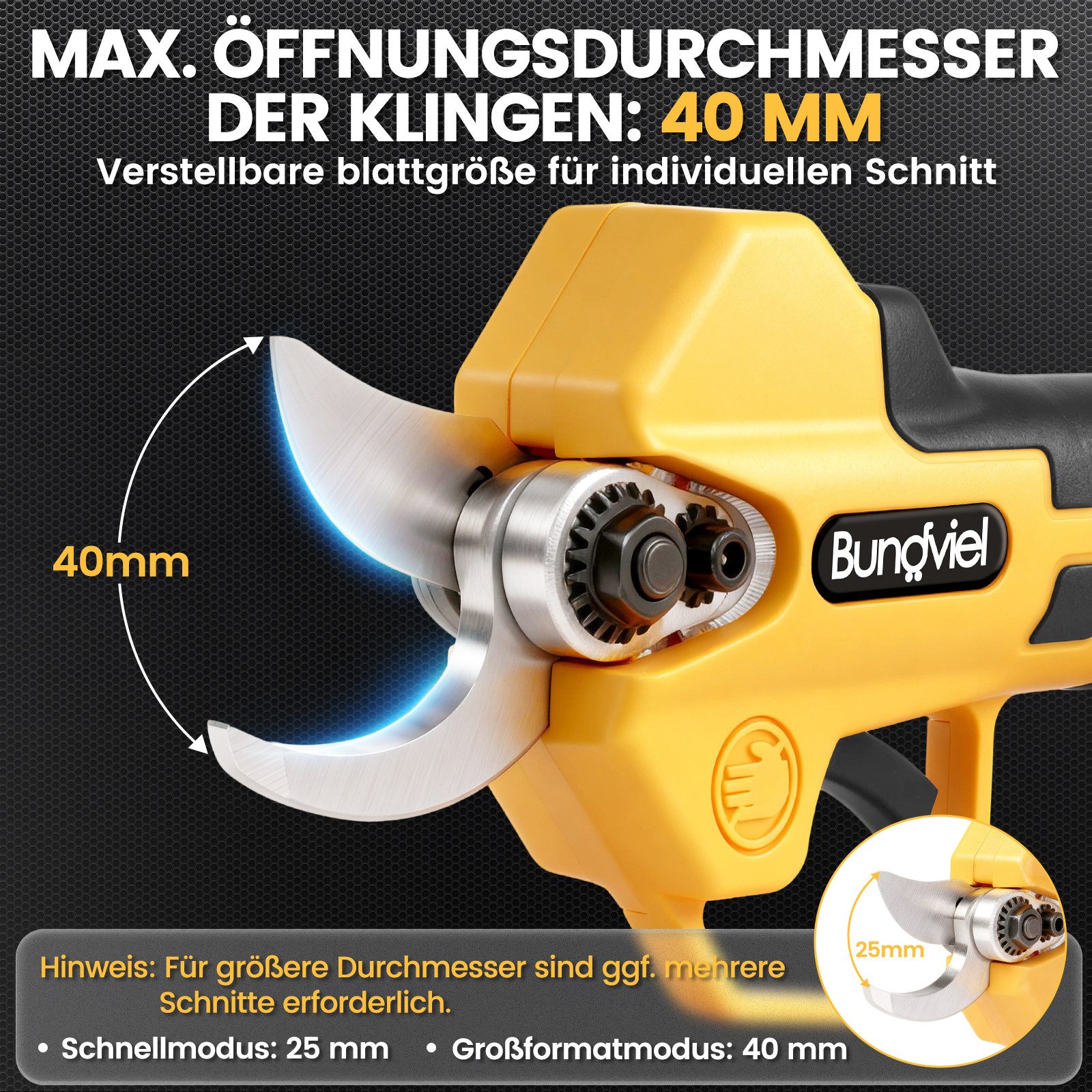 Bundviel Akku-Astschere 21V.Elektrische Gartenschere-Akku Astschere Baumsch günstig online kaufen