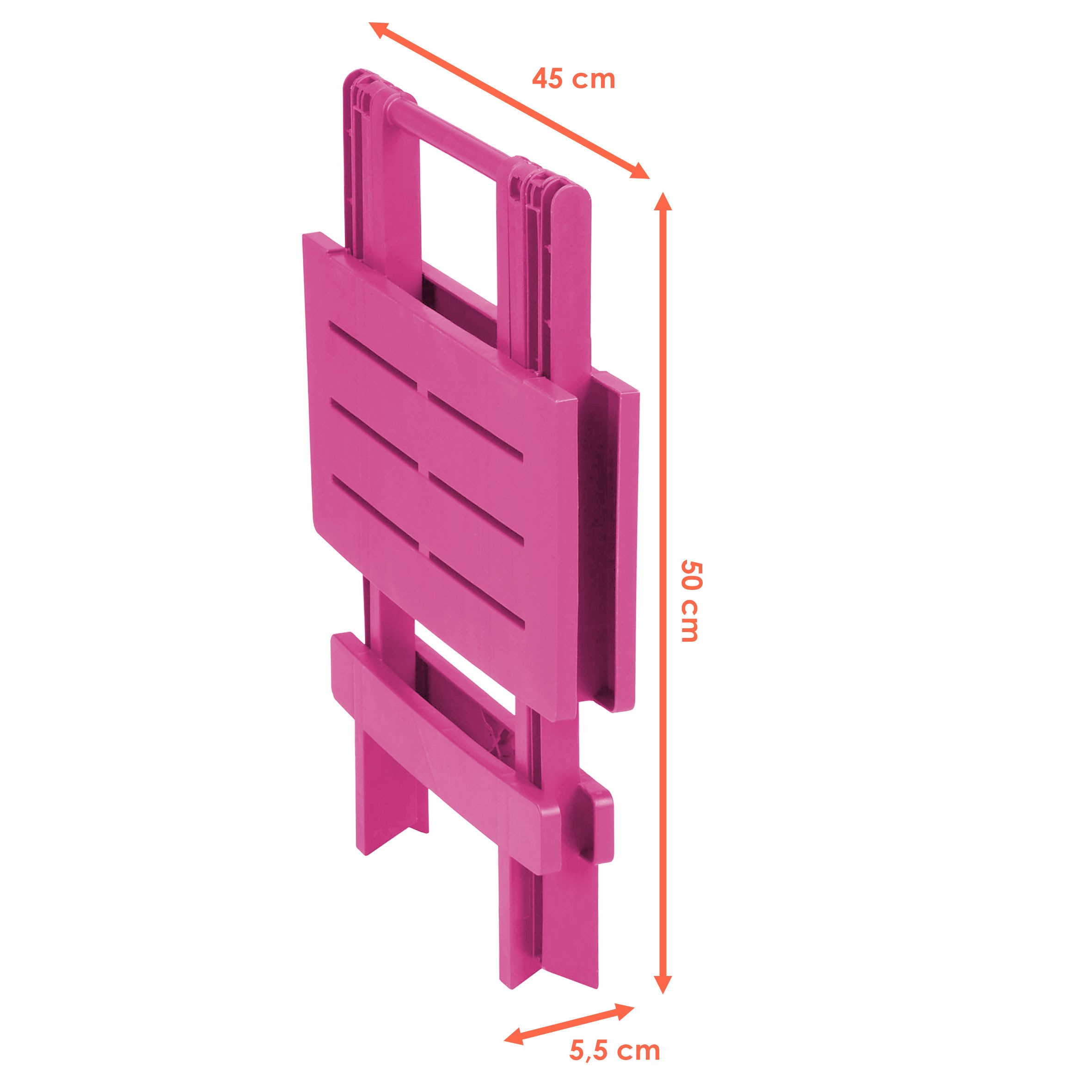 Spetebo Gartentisch Kunstoff Klapptisch ADIGE - pink (Stück, 1-St., Kunststoff Tisch), Garten Beistelltisch klappbar
