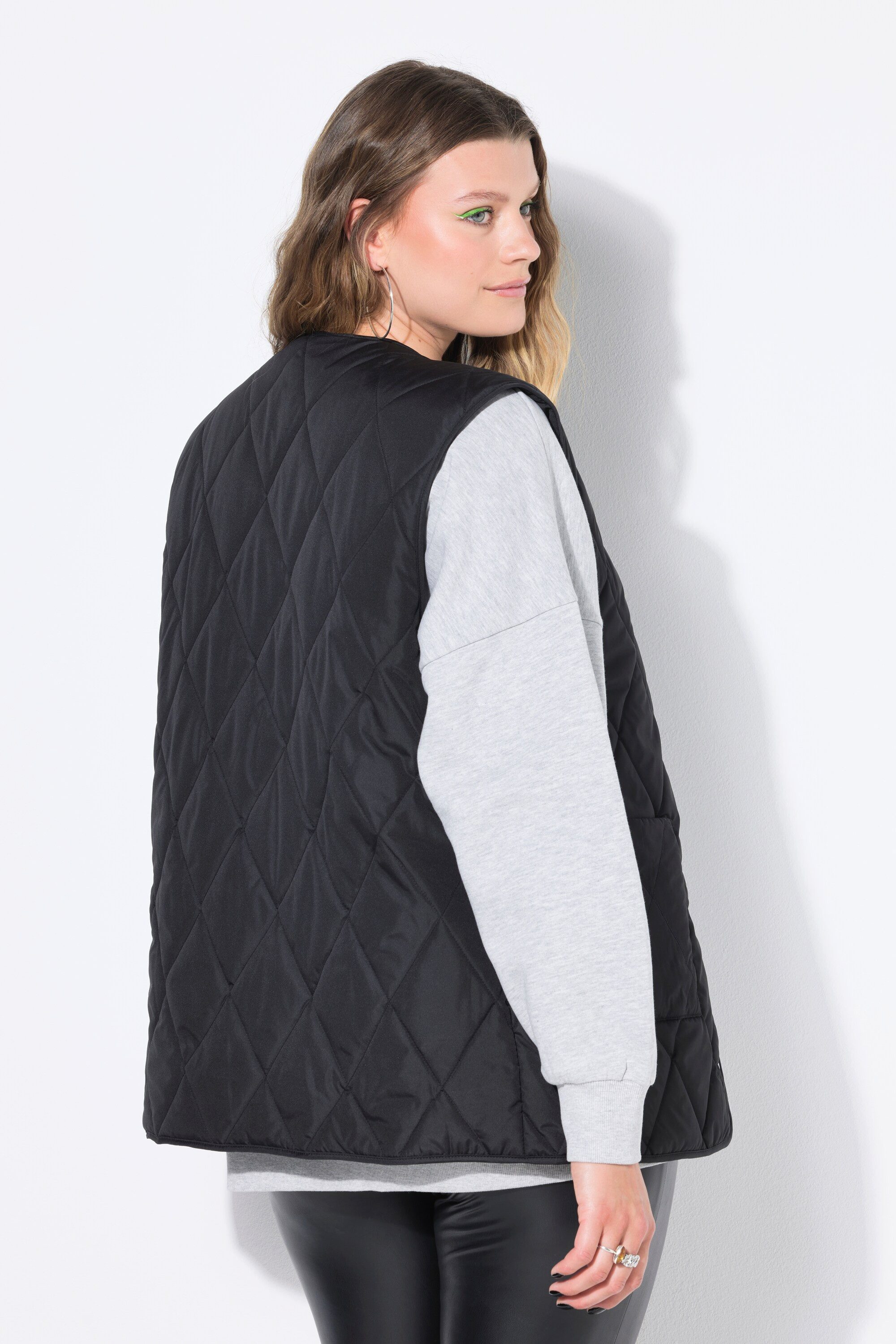Studio Untold Steppweste Light-Steppweste Oversize Shape Druckköpfe