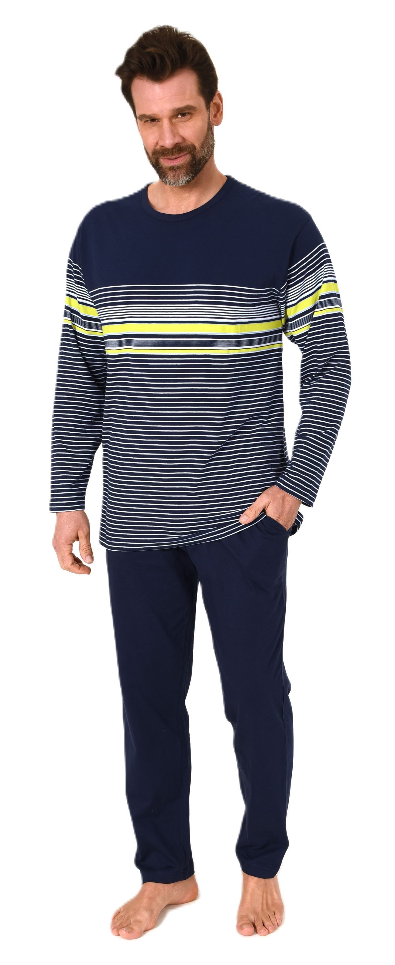 Normann Pyjama Normann Herren Schlafanzug Pyjama lang in eleganter Streifen günstig online kaufen