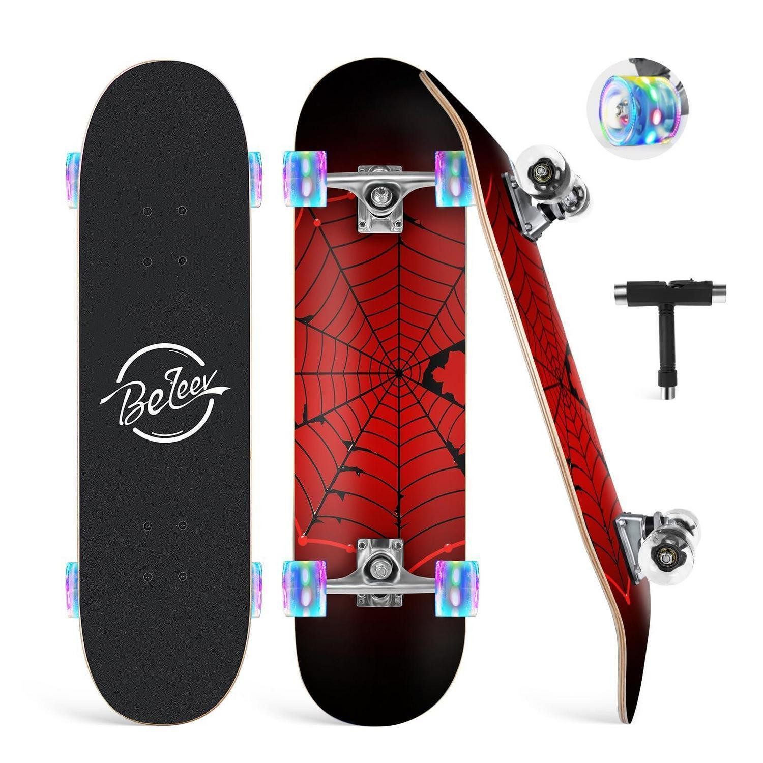 LuxusKollektion Skateboard Skateboard Komplette Cruiser 31x8 Zoll Schwarz Rot