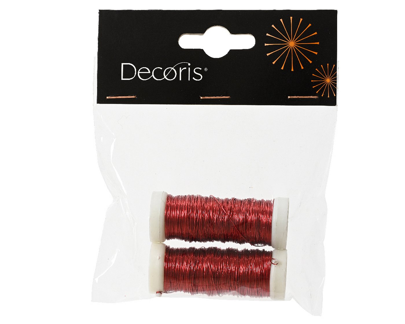 Thumbnail - Kaemingk Season Decorations (KSD) Draht, Basteldraht 0,3mm Eisen lackiert 30m 2er Set Rot