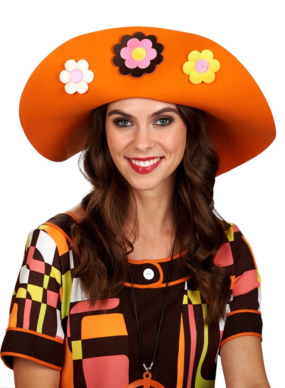 Metamorph Hippie-Kostüm Hippie Hut - Schlapphut aus Wollfilz Fasching, 70er günstig online kaufen