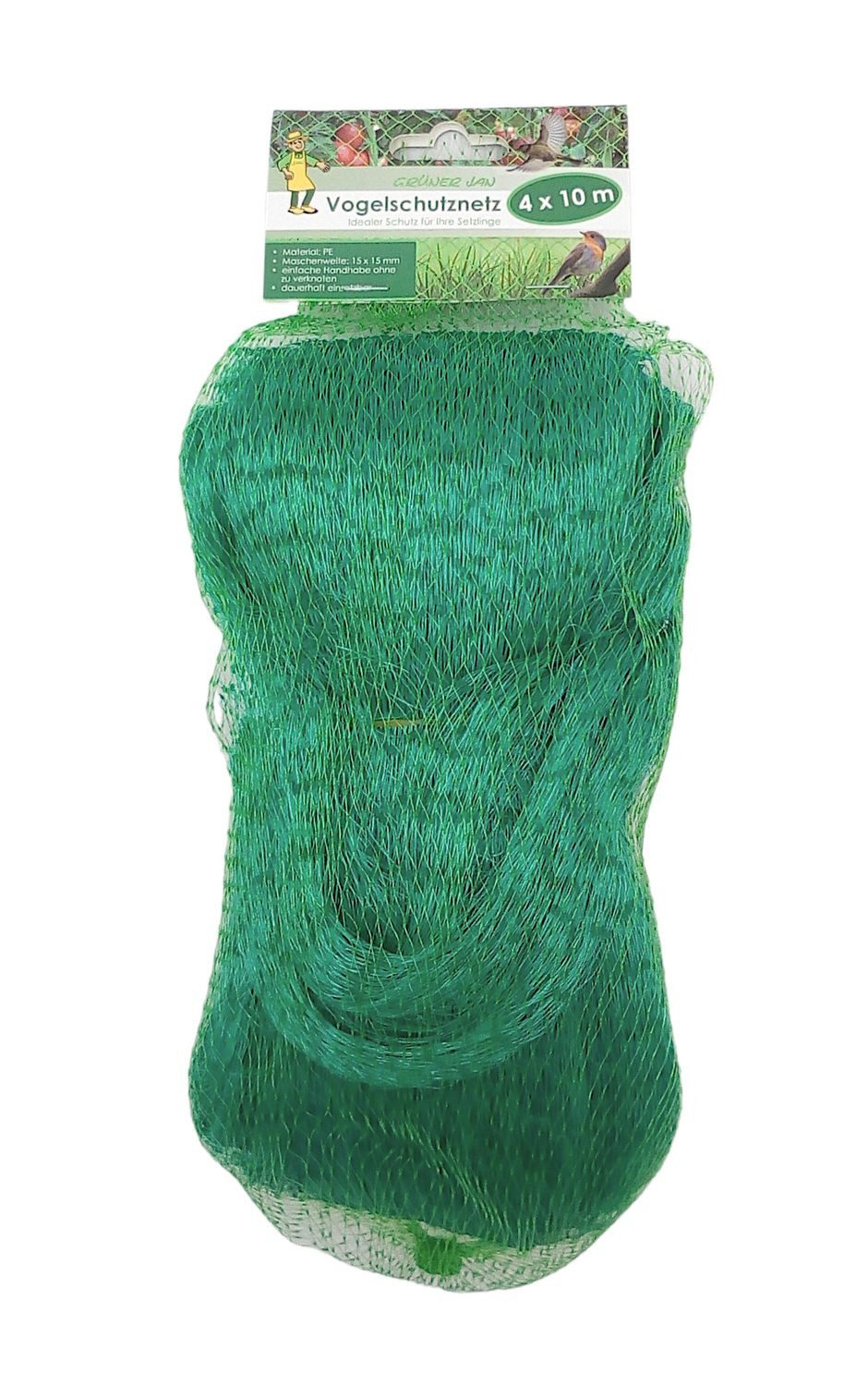 BURI Schutznetz Vogelschutznetz 4x10m grün Pflanzenschutznetz Gartennetz Teichnetz Lau