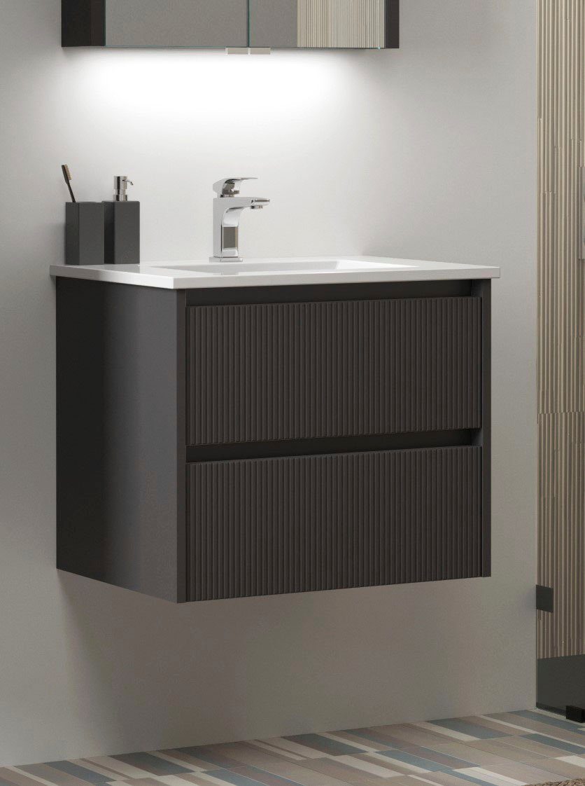 welltime Waschtisch Urban, mit Keramik Waschbecken, 2 Schubladen mit Softclose, Breite 60 cm