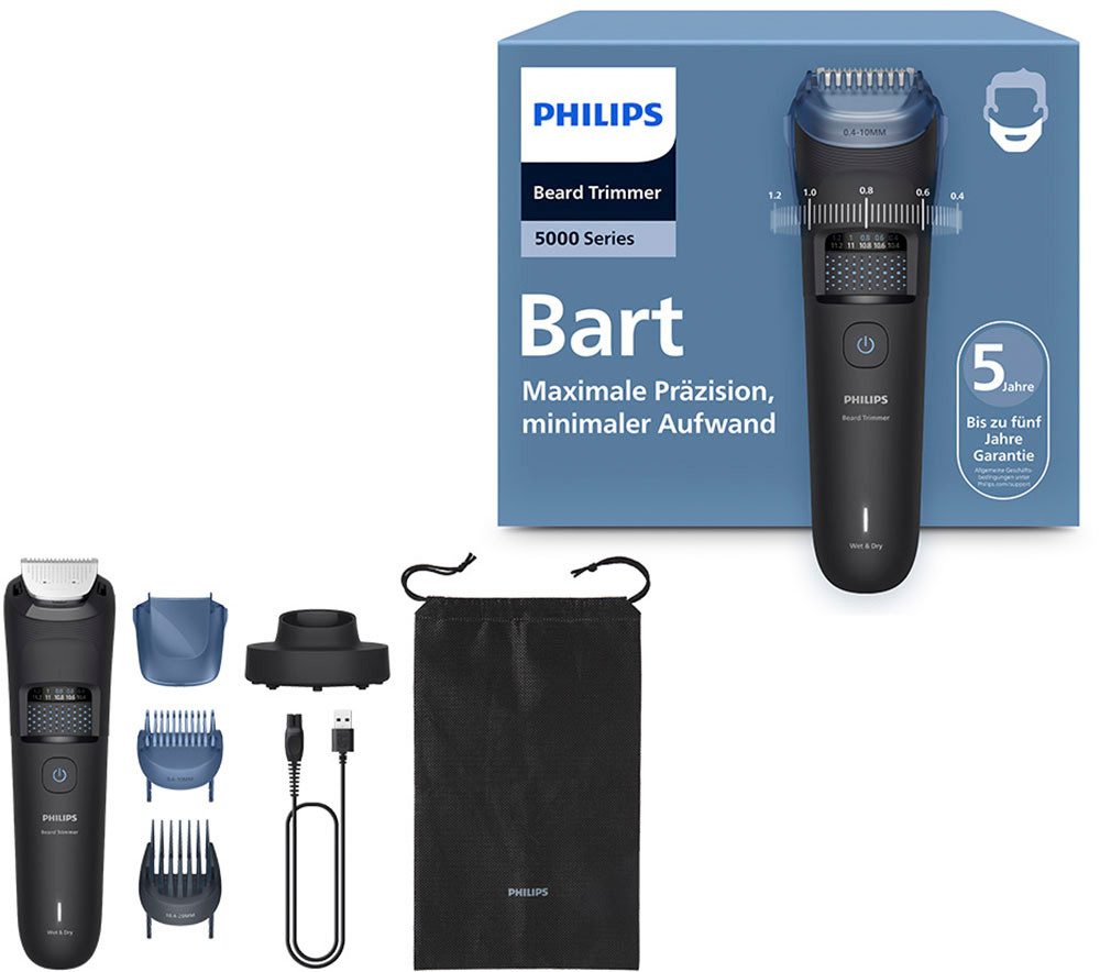Philips Bartschneider Serie 5000 BT5780/15, mit 40 einstellbaren Schnittlängen, inkl. Ladestation