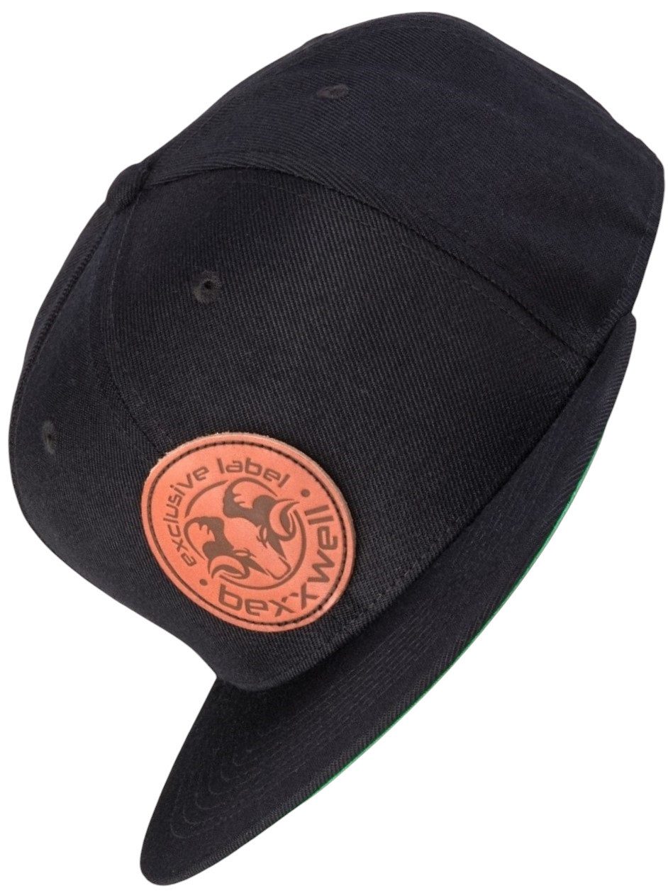 Snapback Cap mit Lederpatch (optimale Passform, Unisex)