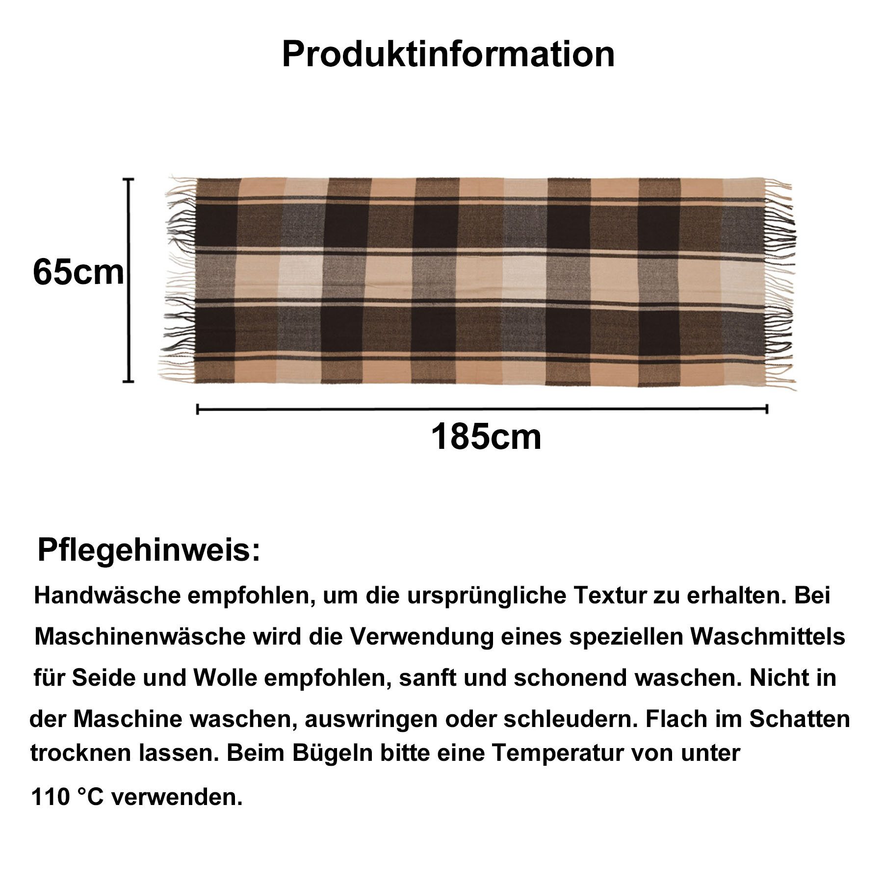 Mutig Wollschal Damen Winter Senior Plaid Kaschmir Schal,übergroßer185*65cm Schal, (Tartan Schultertuch Mit Quasten,Warmer Oversized Poncho,Mischfarbe, Winter Geschenke für Mama, Freundin oder Schwester,Weihnachtsgeschenk), Aus 100 % Kaschmir-Imitat gefertigt, weich, Elegantes Karomuster