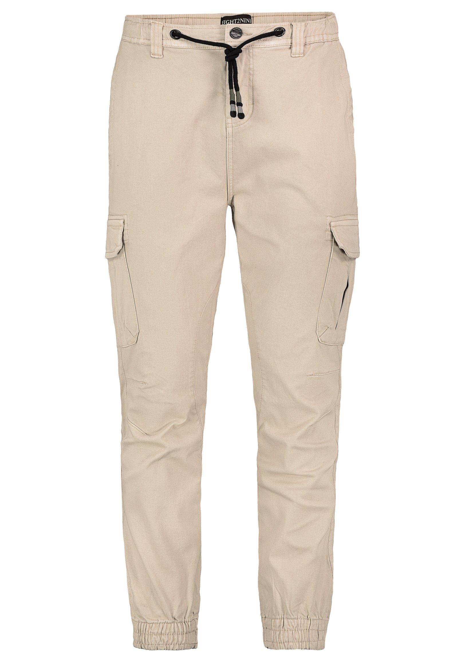 SUBLEVEL Cargohose Sublevel Herren Cargo Hose Elastische Bündchen Freizeithose Chino