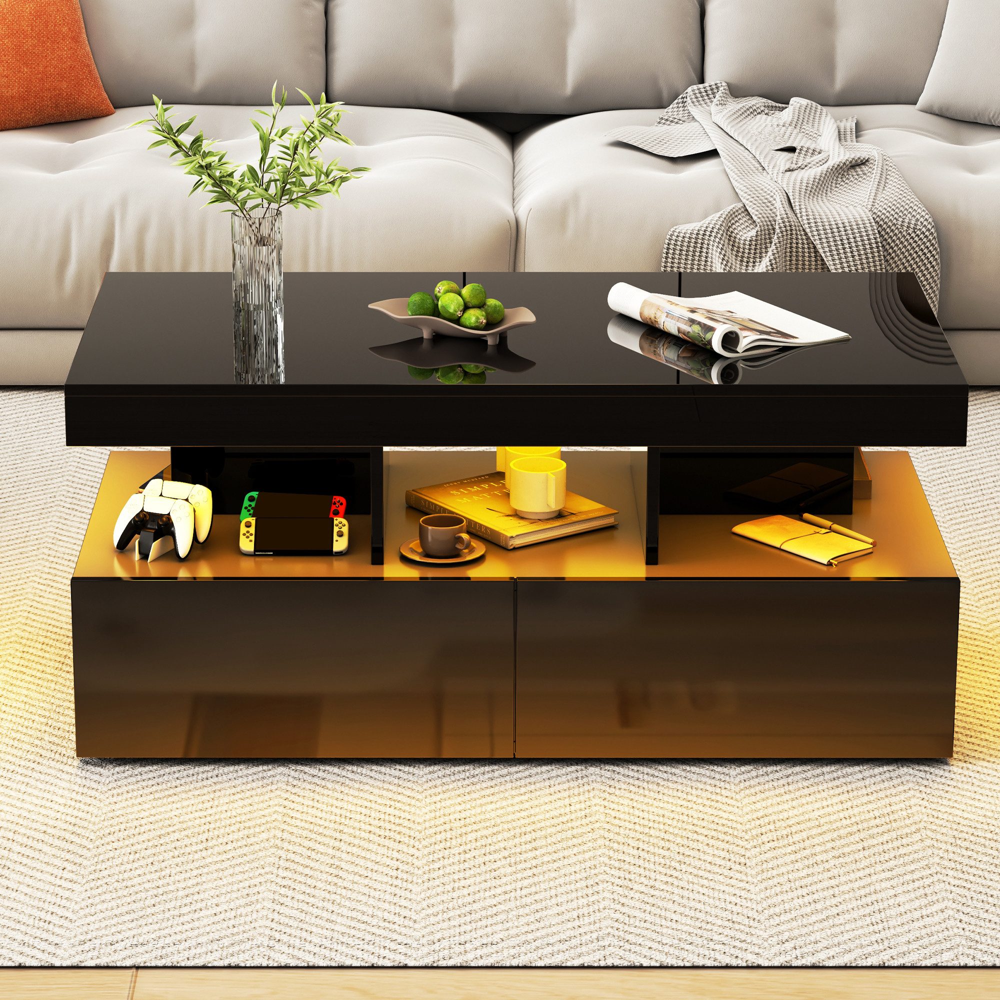 Furnishings Home Couchtisch Ablagetisch LED Beistelltisch günstig online kaufen