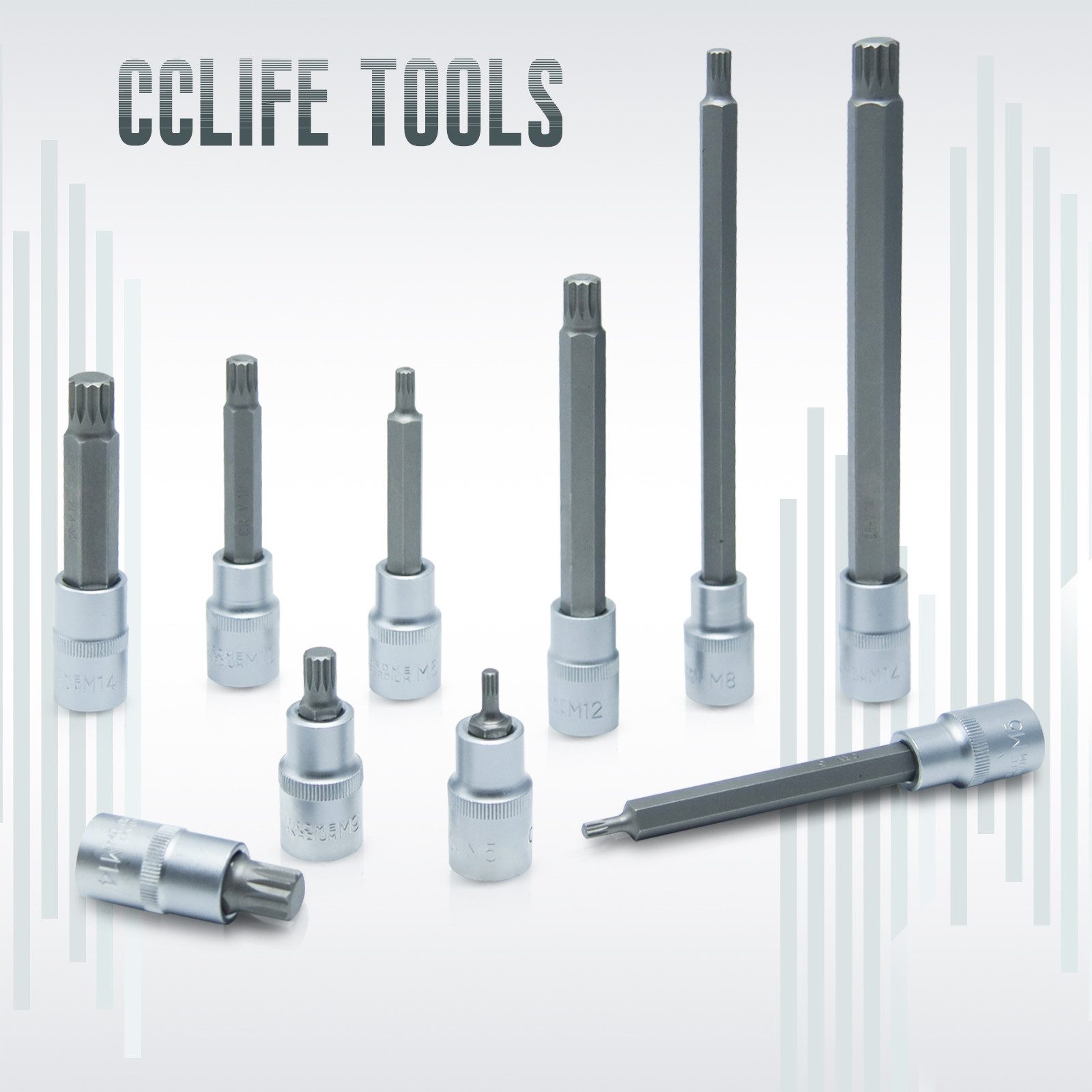 CCLIFE Steckschlüssel Steckschlüssel 1/2" Antrieb Schlüssel Set Nüsse (26 St)