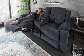 riess-ambiente Sessel HOLLYWOOD dunkelgrau, Wohnzimmer · Getränkehalter · Strukturstoff · Federkern · Modern