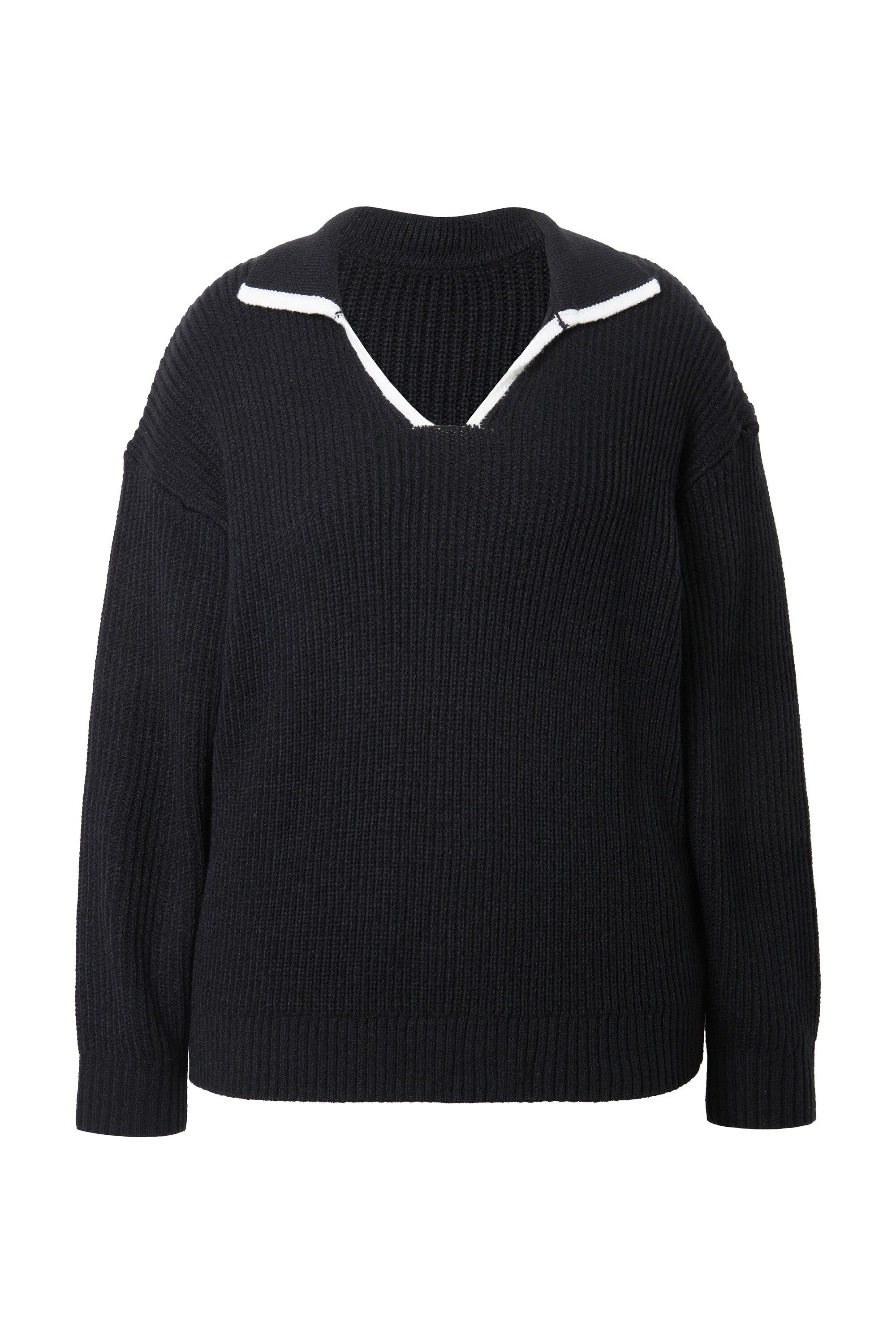 Studio Untold Strickpullover Pullover oversized Strukturstrick Polokragen
