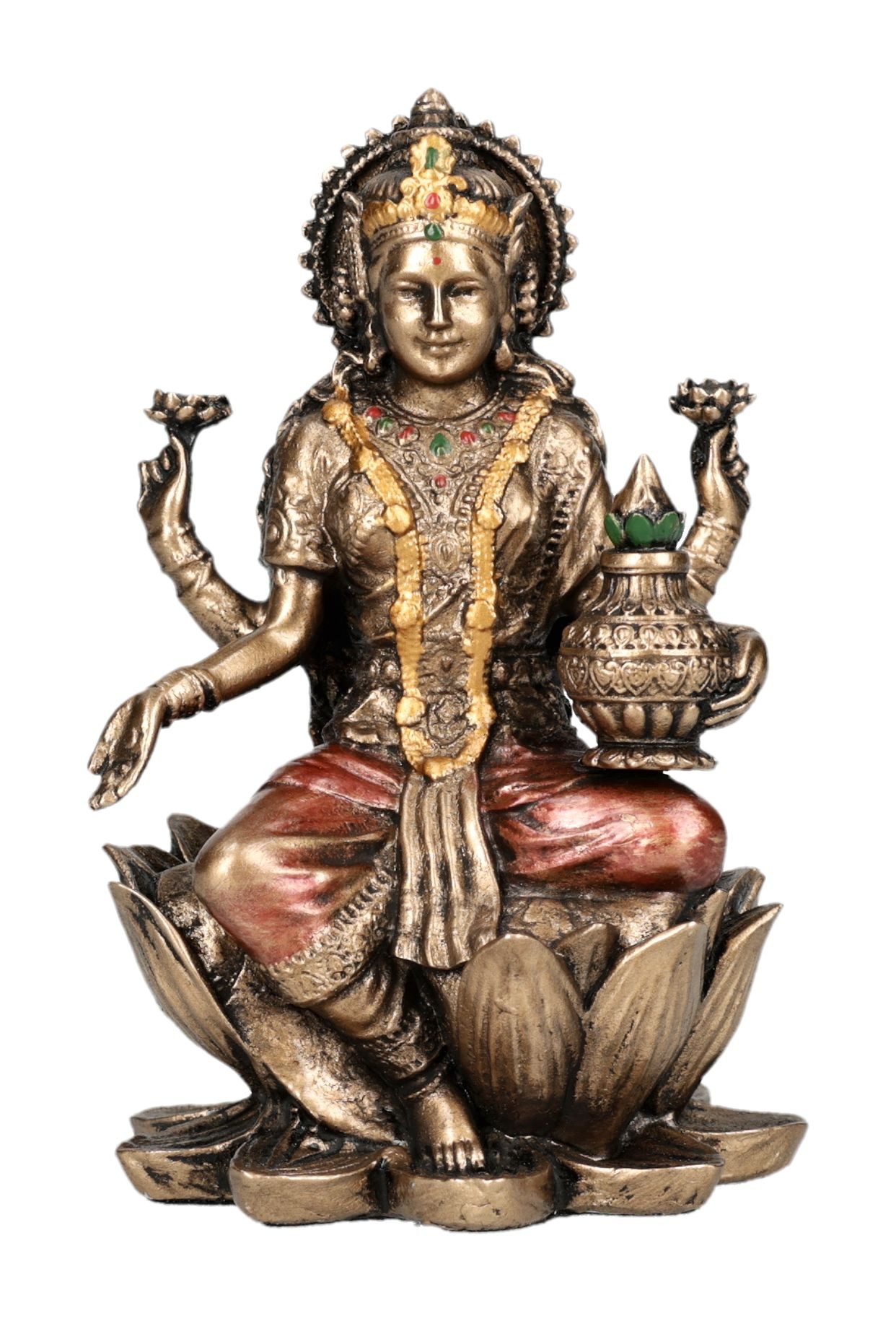 Figuren Shop GmbH Dekofigur Lakshmi Figur – Hindu Göttin Statue Glück Reichtum Dekofigur 8.5 cm