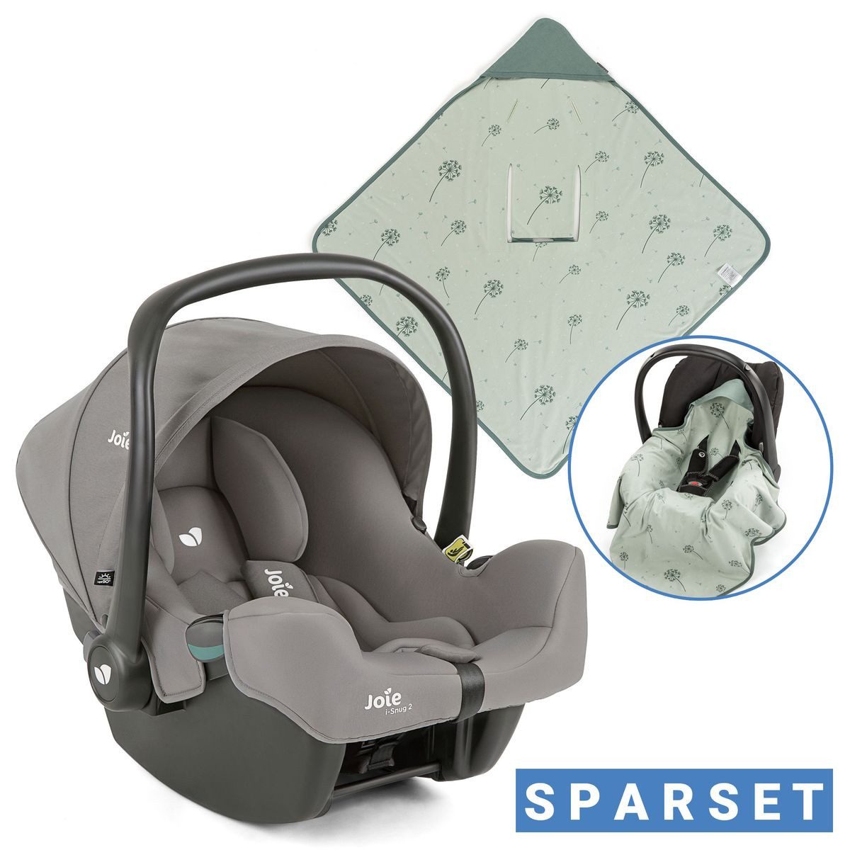 Joie Babyschale i-Snug 2 i-Size - Pebble, Baby Autositz ab Geburt -13 kg (40 cm-75 cm) inkl. Einschlagdecke