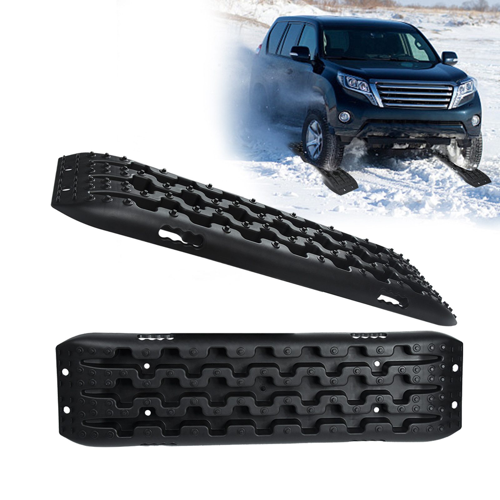 FIVMEN Anfahrhilfe 2X Sandbleche Anfahrhilfe mit Aufbewahrungstasche, Tragbare, Tracktionshilfe Traktionsband Traktionsmatte Gripmatte Set