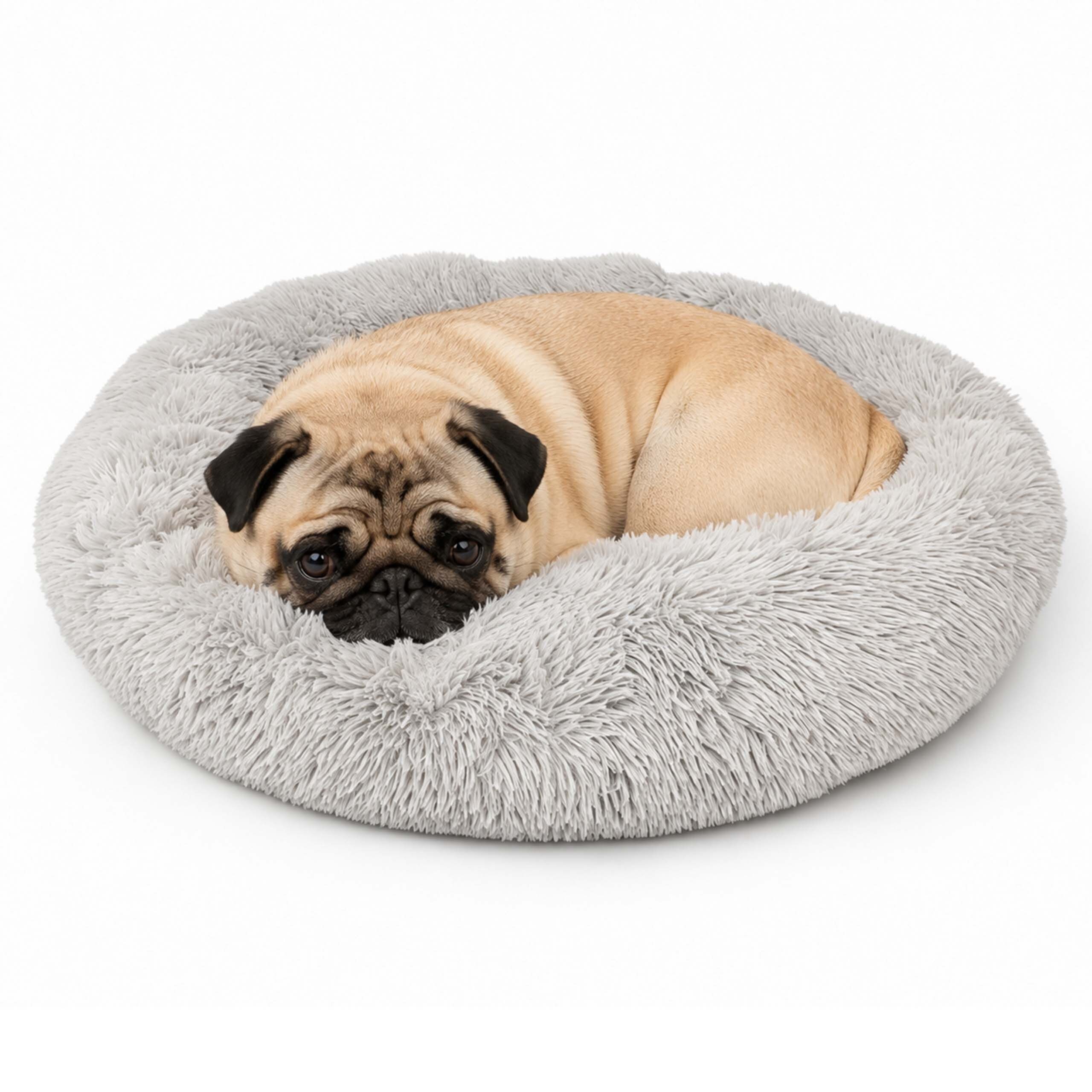 relaxdays Hundebett Rundes Hundebett flauschig, 100% Polyester, 60 cm von RELAXDAYS