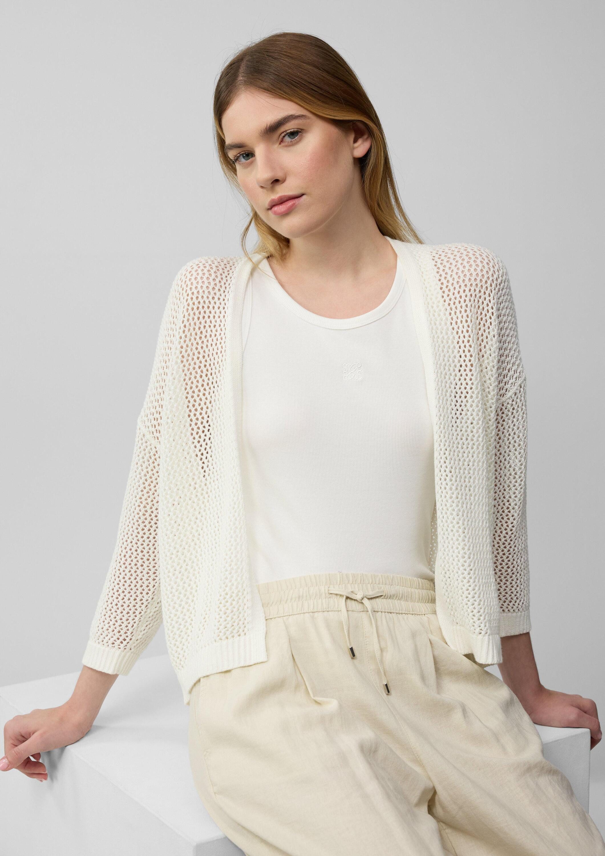 s.Oliver Funktionsjacke Strickjacke Ajour-Strickjacke mit 3/4-Arm günstig online kaufen