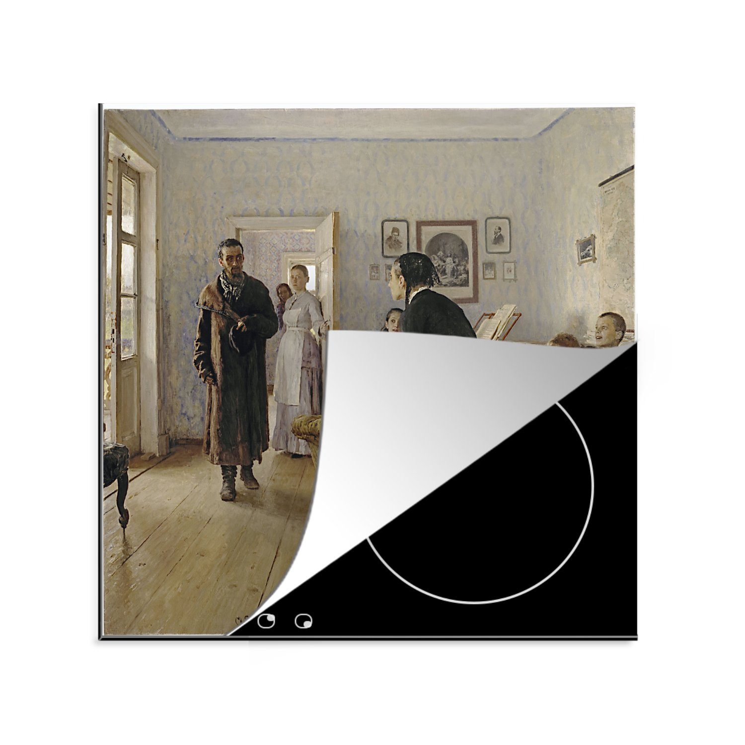 für Ilya von Ceranfeldabdeckung, Besucher - (1 Vinyl, Arbeitsplatte Repin, küche MuchoWow tlg), Unerwartete 78x78 cm, Herdblende-/Abdeckplatte Gemälde