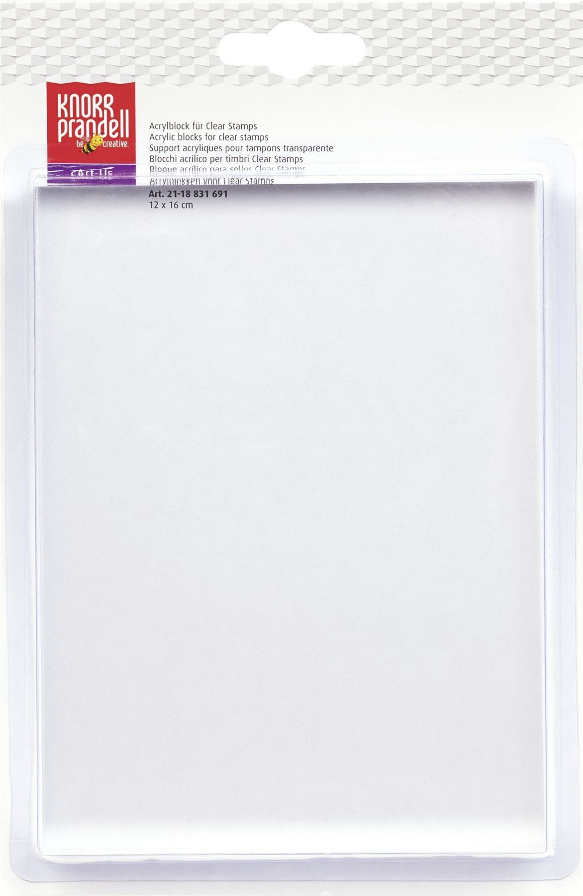 Knorr Prandell Stempel Acrylblock für Clearstempel groß 12x16cm