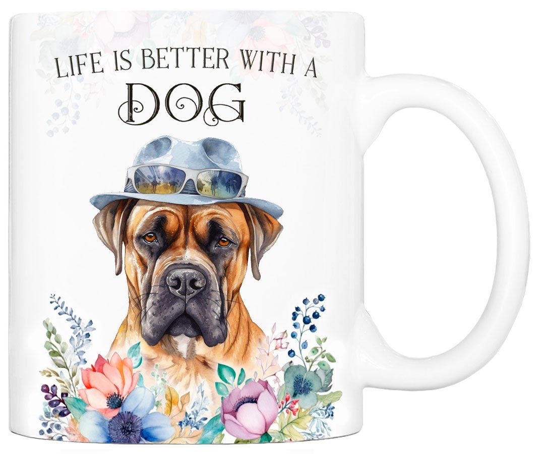 bedruckt, Hunderasse, BOERBOEL Cadouri mit Tasse beidseitig Keramik, Geschenk, Kaffeetasse Hundefreunde, - ml für handgefertigt, 330