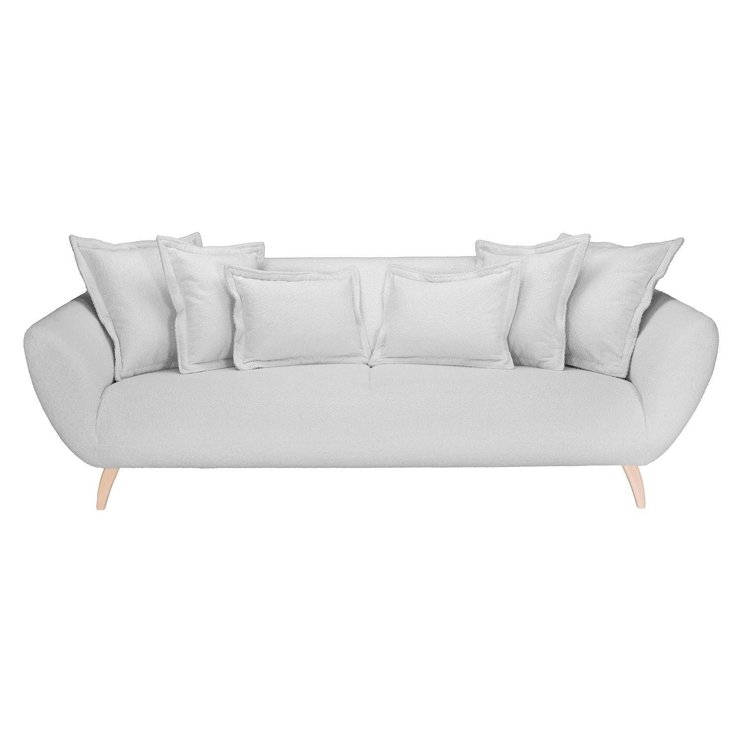 LIV'IN Big-Sofa PATRAS, Weiß, Webstoff, Holzfüße, mit Kissen, B 235 x H 80 x T 108 cm