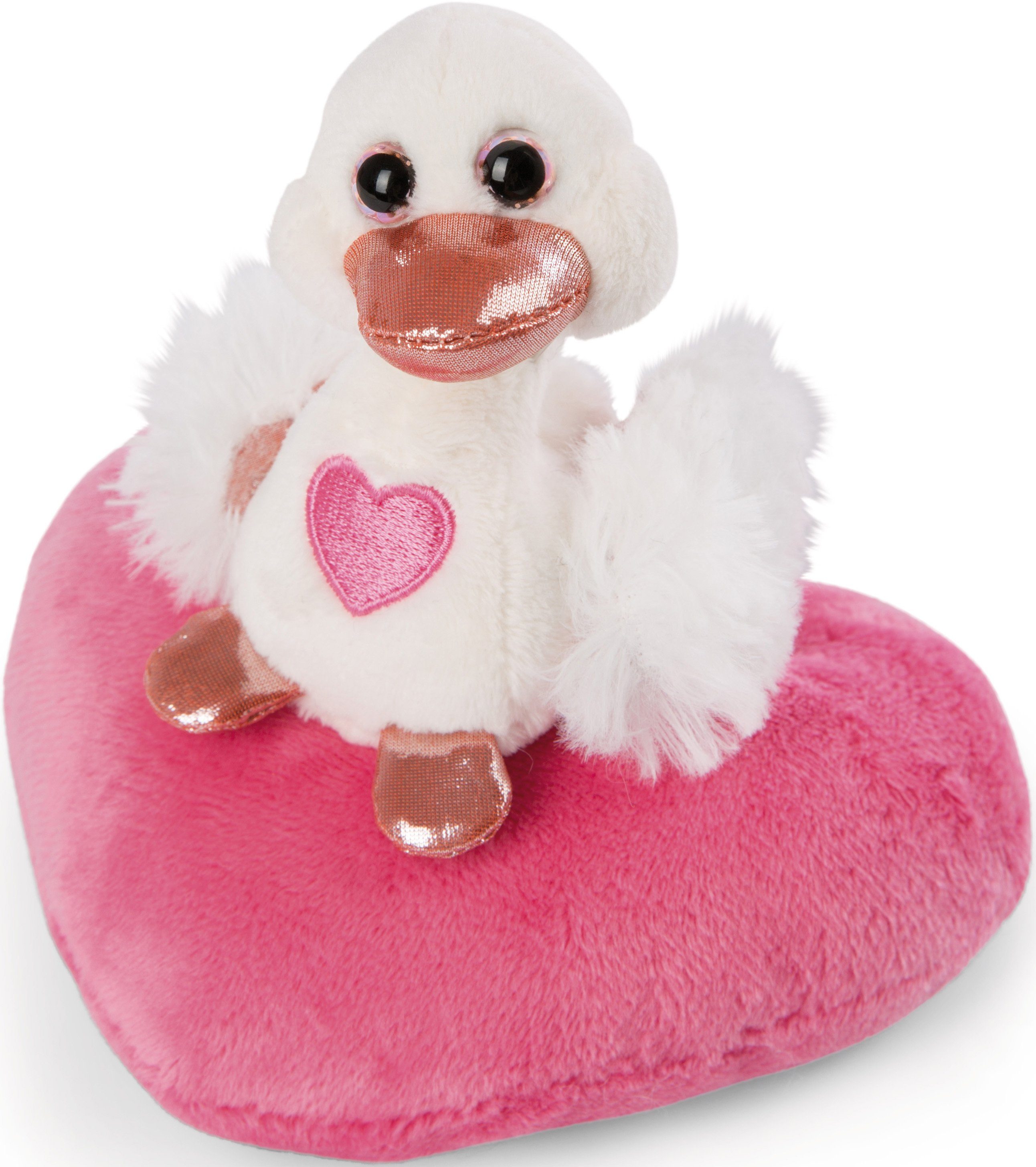 Nici Kuscheltier Love Classic, Schwan weiß auf Herz, 10 cm