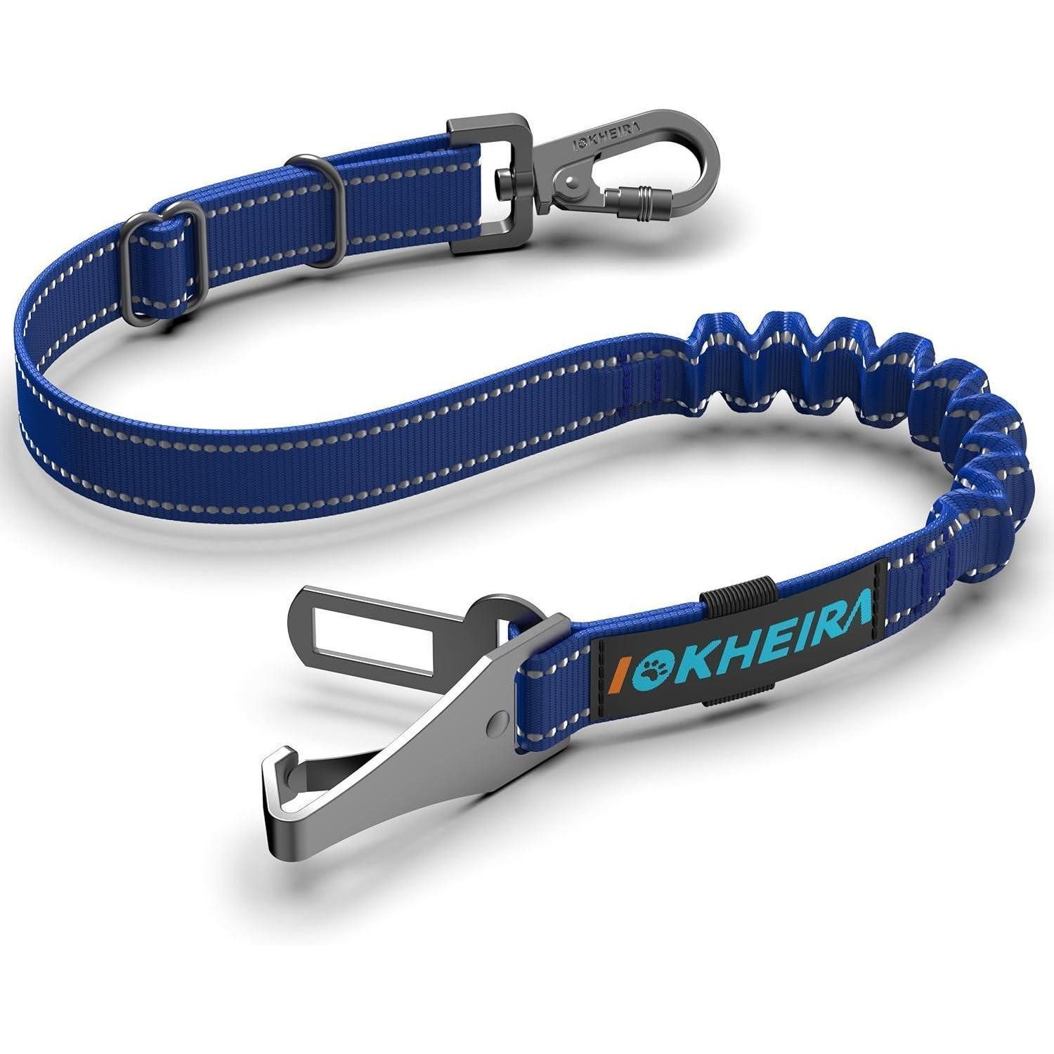 LuxusKollektion Autohundegeschirr Hundegurt Auto Sicherheitsgeschirr Universalstecker Navyblau