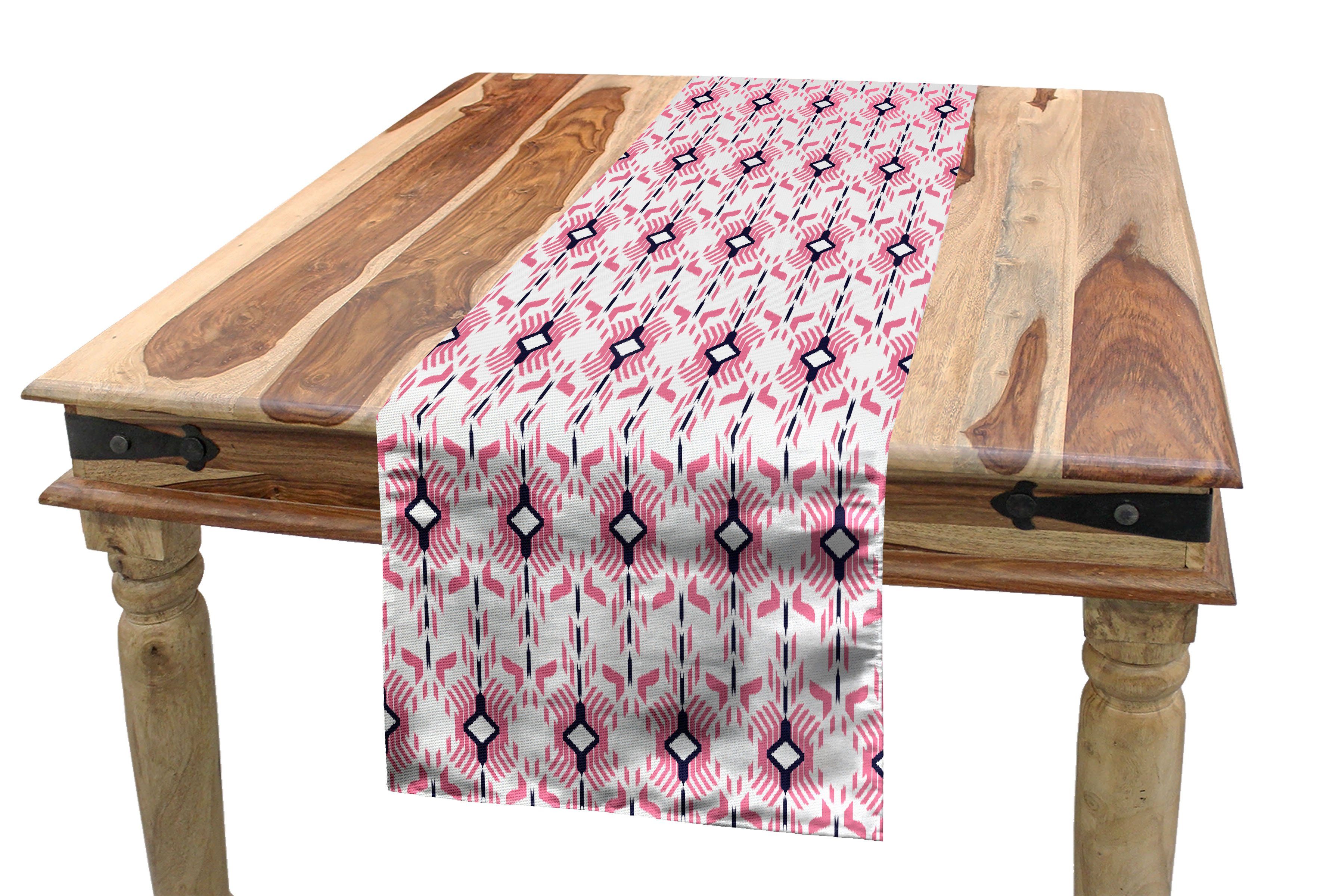 Abakuhaus Ikat Boho Stripes Esszimmer Dekorativer Rechteckiger inspirierte Tischläufer Küche Squares Tischläufer,