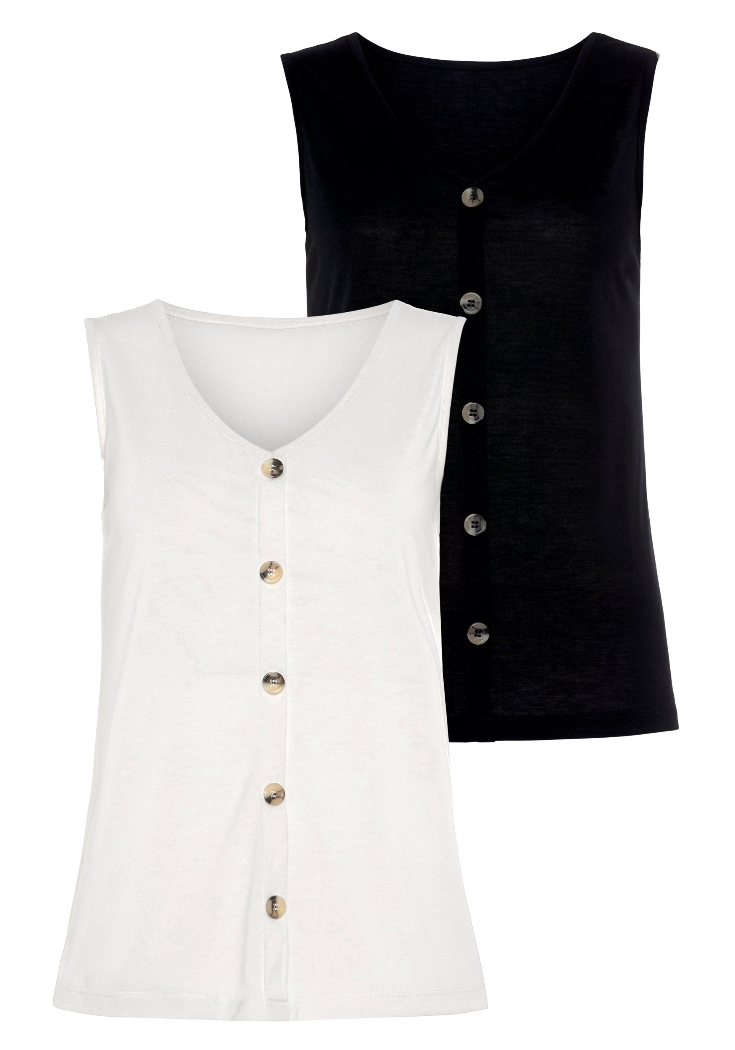 Shirttop mit Zierknopfleiste