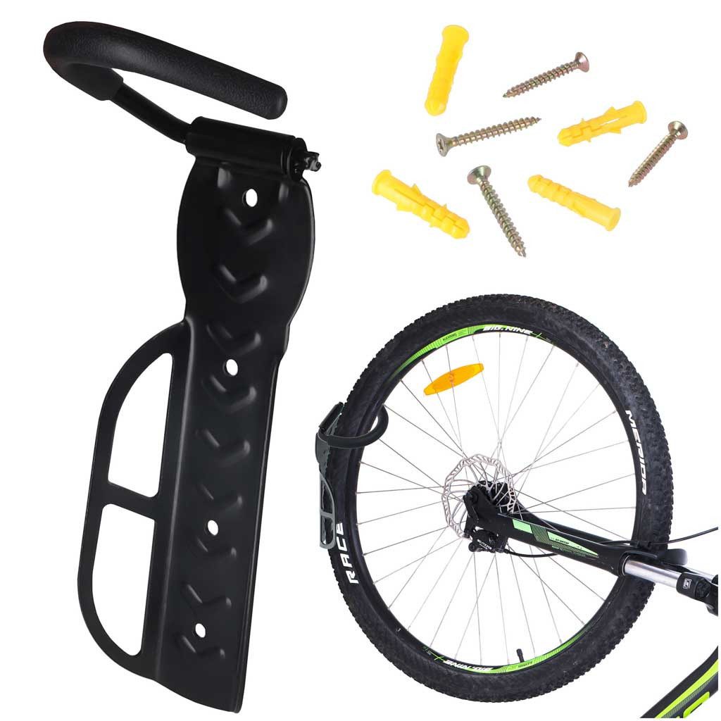 Ikonka Wandhalterung Fahrradhalter Fahrradhaken Fahrradbügel, (Spar-Set, 1-tlg., 37 x 26 x 8,2 cm stabil, Tragkraft 25 kg, beweglich, Hakenschutz)