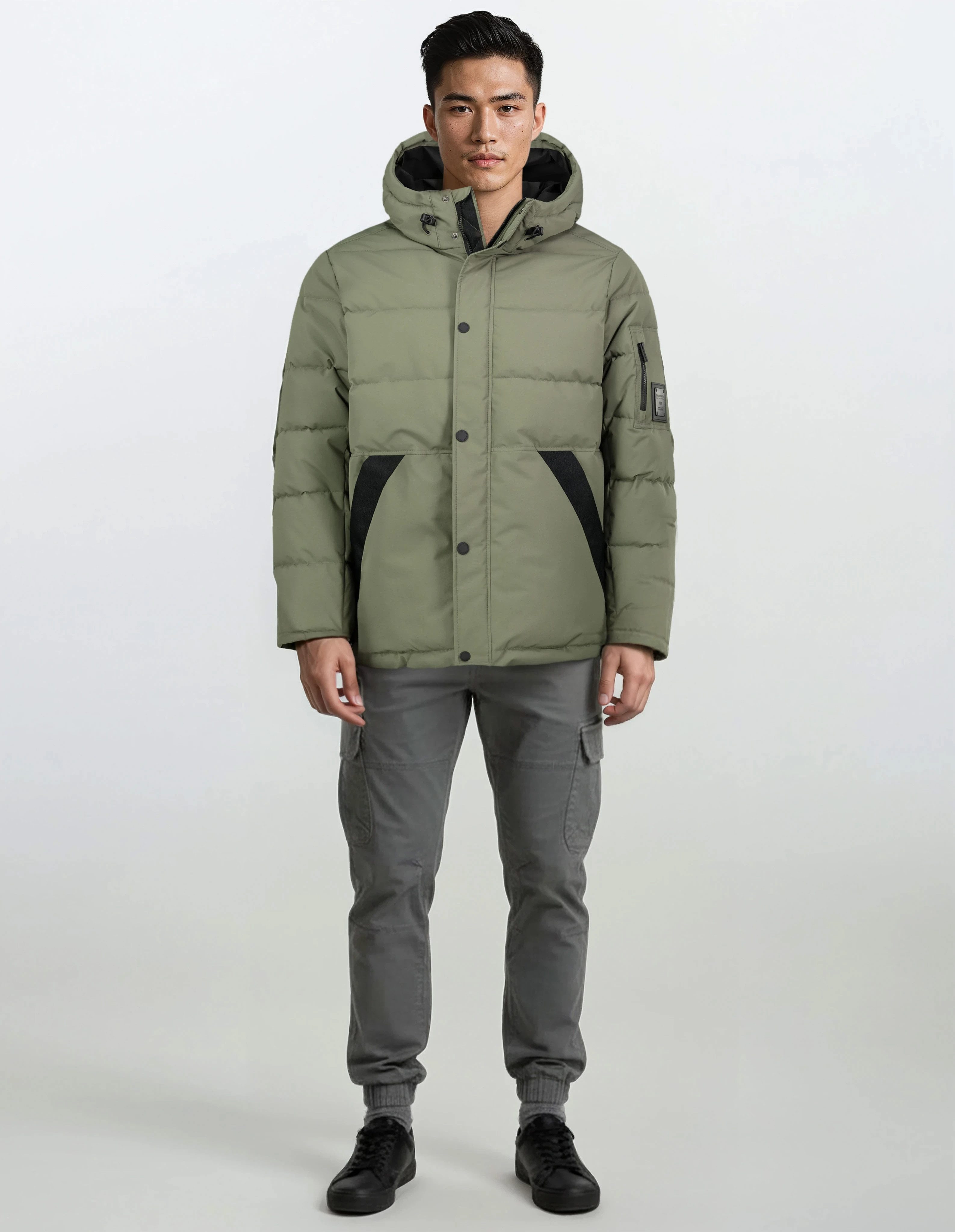 SUBLEVEL Steppjacke Herren Winterjacke Übergangsjacke Jacke Warm Modern mit Kapuze