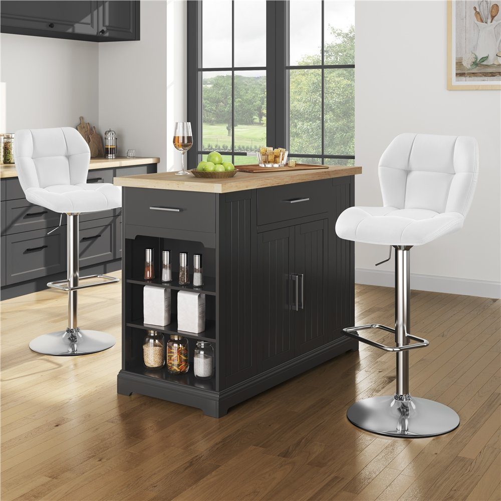 Yaheetech Barhocker 360° Drehbare Hocker mit Fußstütze (2 St), 1/2/4/6er-Set Barstühle Küchenstühle Bistrohocker höhenverstellbar – Bild 5 von 5