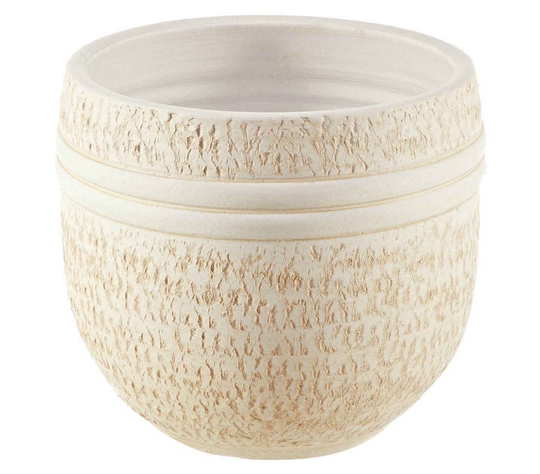 Dehner Übertopf Rustika Keramiktopf, rund, beige günstig online kaufen