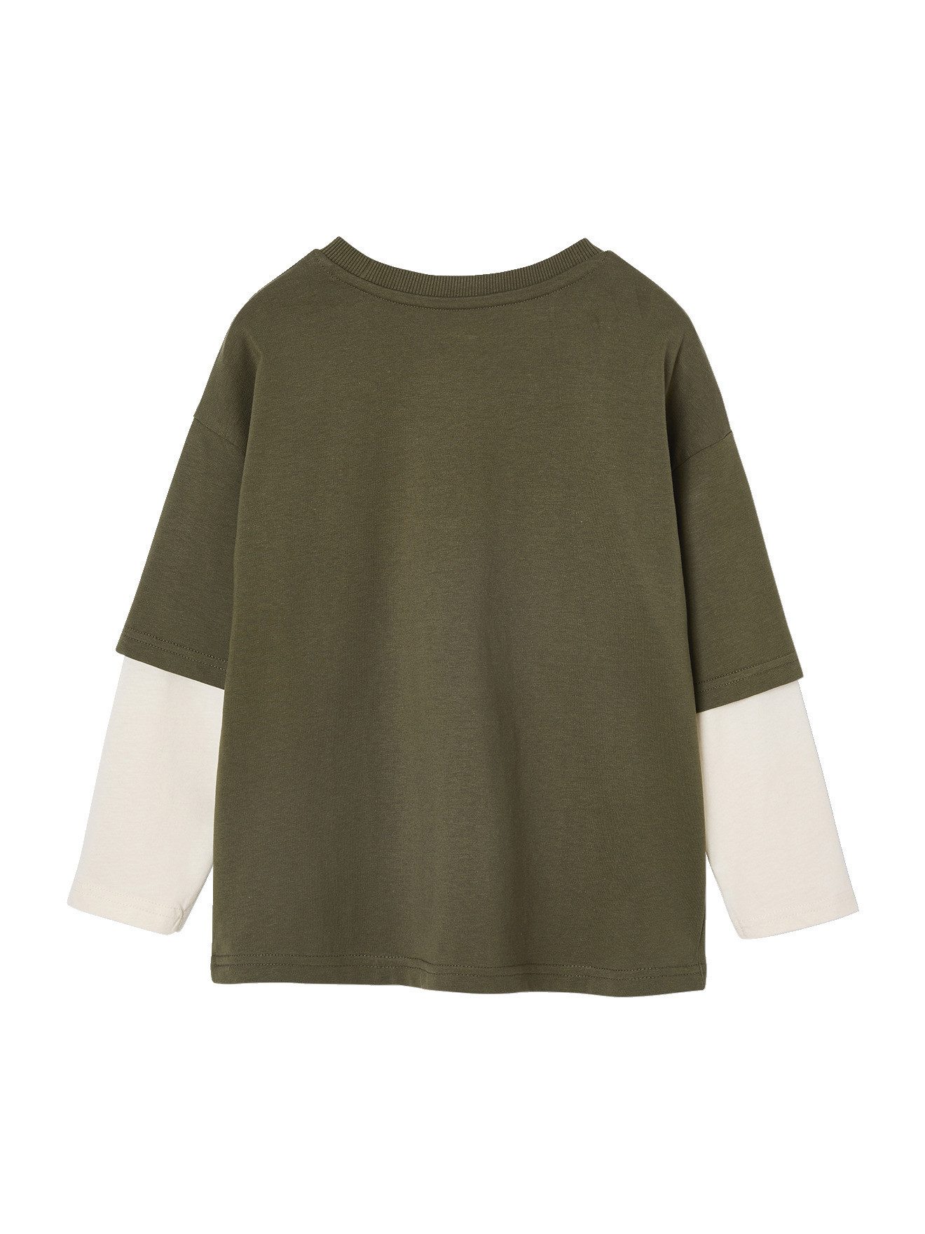 vertbaudet Langarmshirt Jungen Shirt in Lagen-Optik mit Recycling-Baumwolle