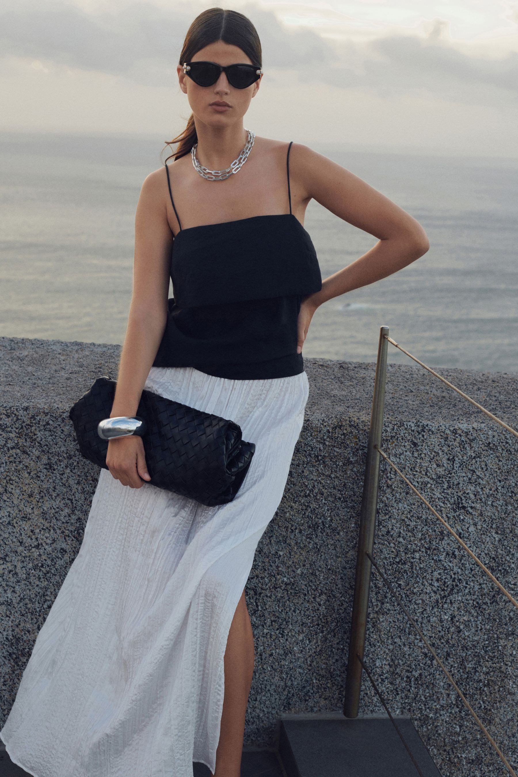 Next Maxirock Maxirock aus Crinkle-Satin (1-tlg)