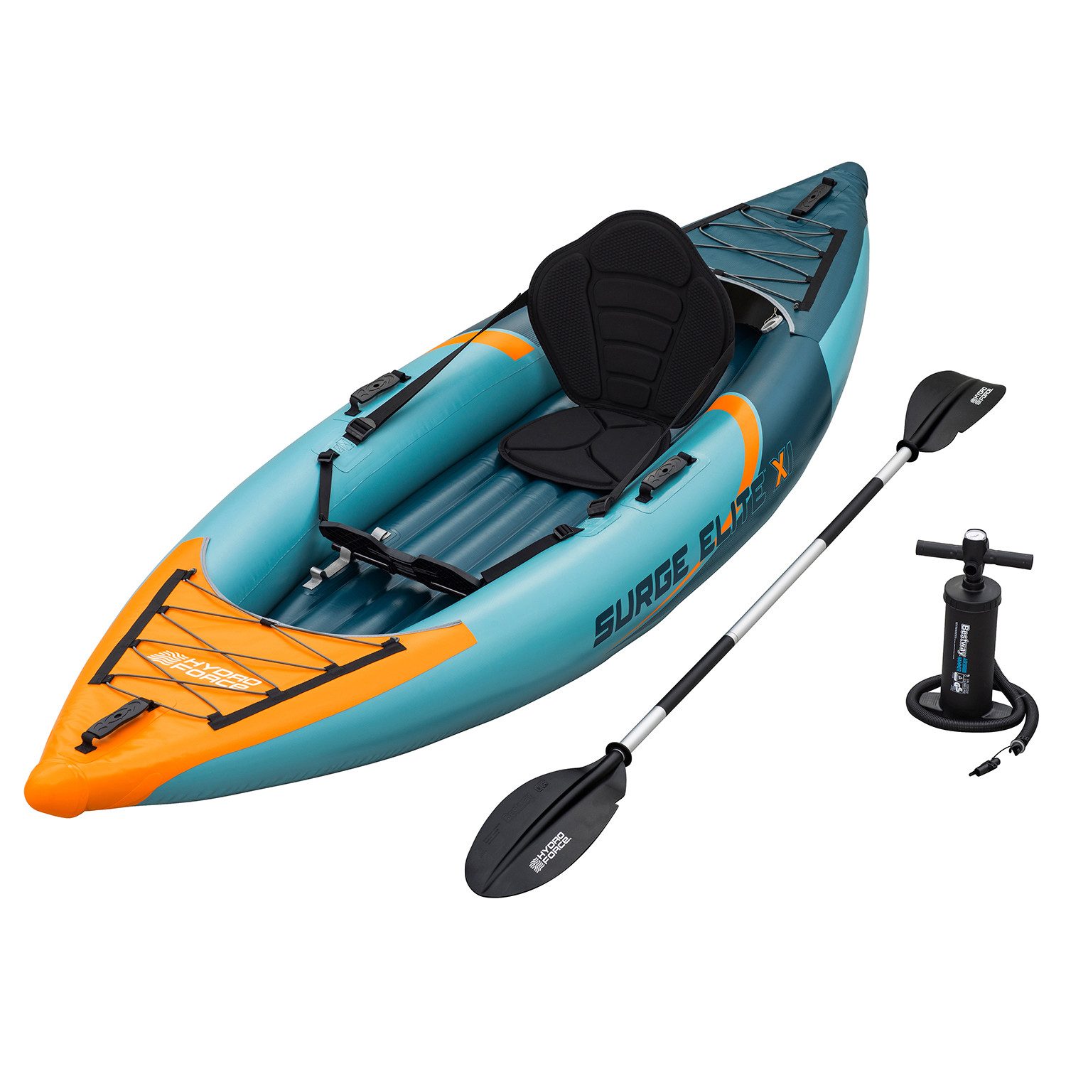 Bestway Einerkajak Hydro Force® Surge Elite™ X1, (Set, -, Inkl. Pumpe, Ruder, Transportrucksack), 312 x 94 x 30 cm