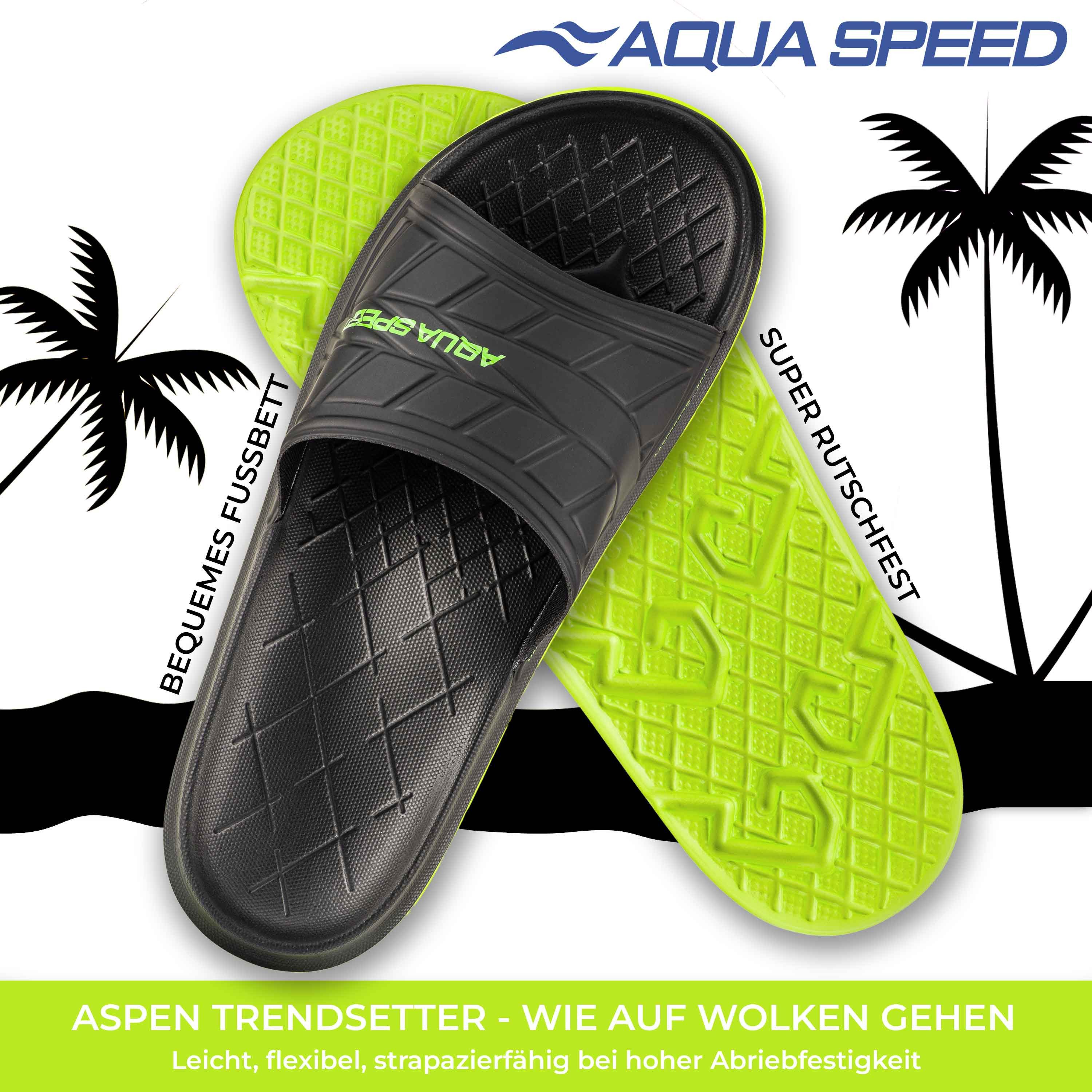 Aqua Speed ASPEN Badelatschen + kl. Fasertuch Duschsandalen Badeschlappen B günstig online kaufen