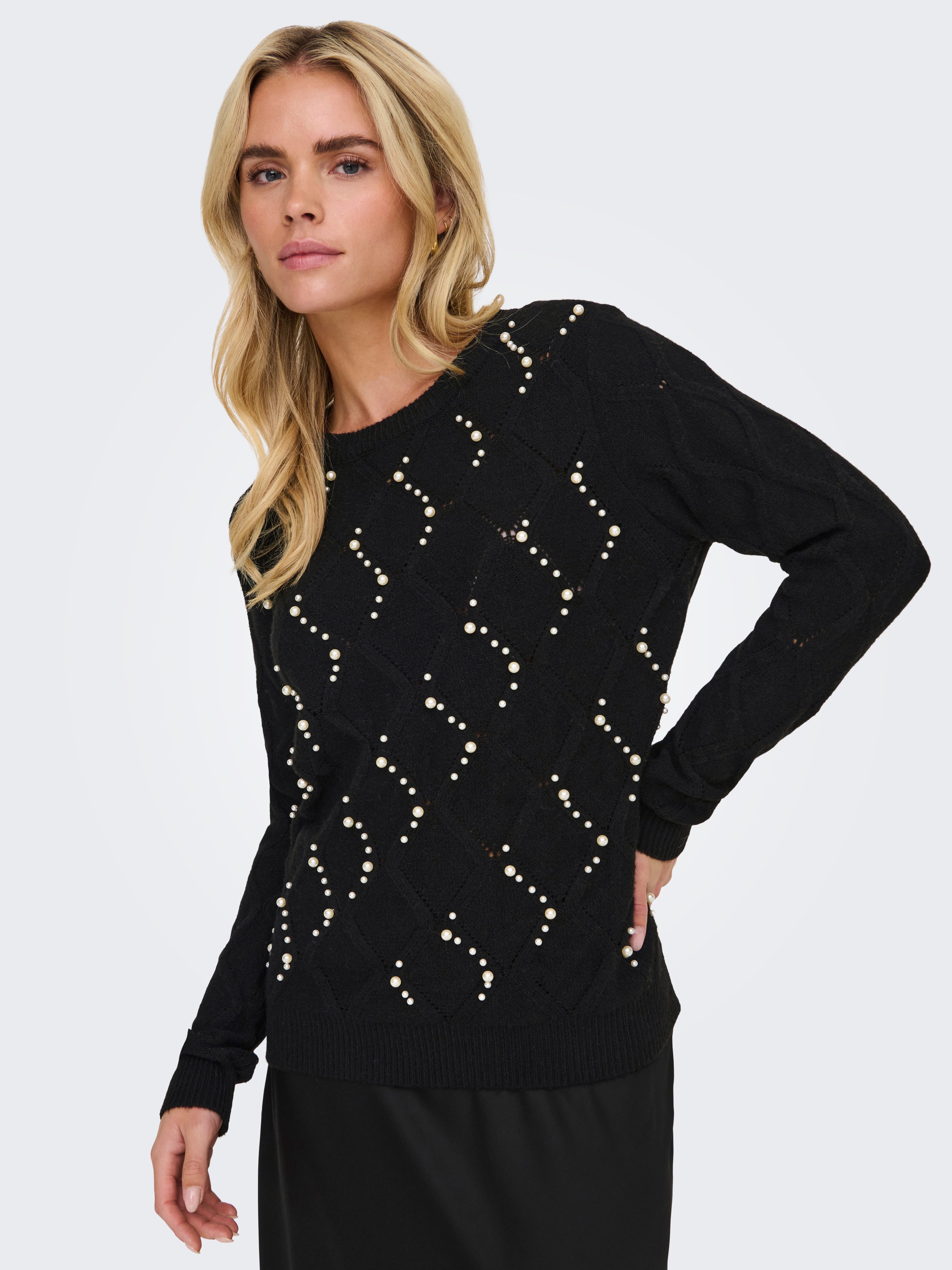 Rundhalspullover ONLLIANA LIFE LS PEARL O-NECK CC KNT