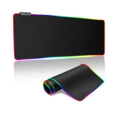 Mutoy Gaming Mauspad RGB Gaming Mauspad, LED Mauspad Groß, 800x300x4mm, 900x400x4mm, Mousepad mit 14 Beleuchtungs-Modi, Langlebig, rutschfest, Wasserdicht