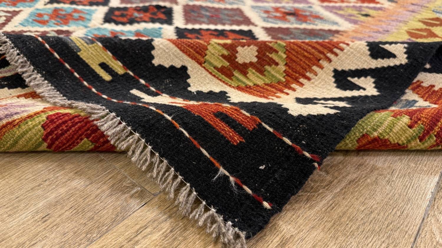 Rug Studios Teppich KELIM ORIGINAL HANDGEARBEITET, Rechteckig, Höhe: 5 mm, Handgefertigt, 187 x 257 cm, Multi
