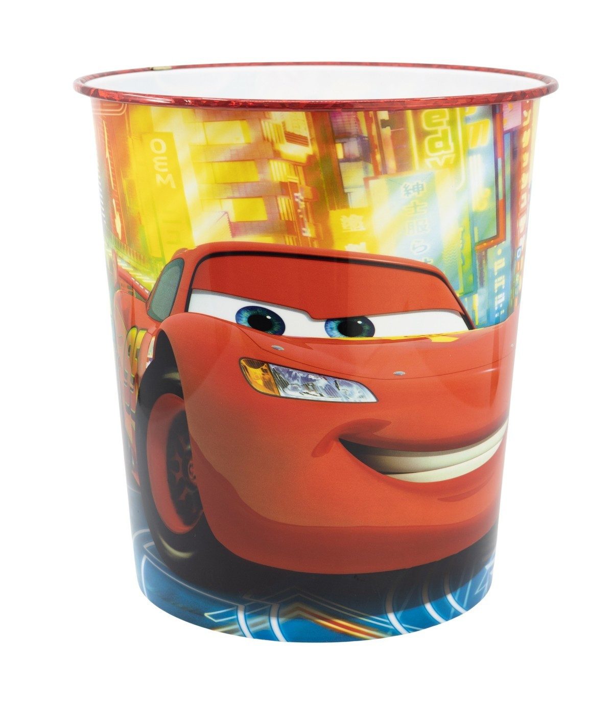 Disney Cars Papierkorb Formula Racer Kinder Mülleimer für Kinderzimmer und Spielzimmer