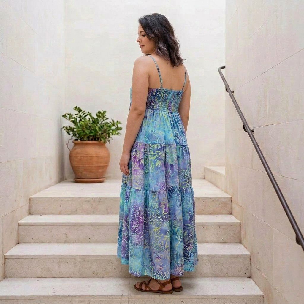 Guru-Shop Midikleid Boho Sommerkleid, luftiges Midikleid,.. alternative Bekleidung