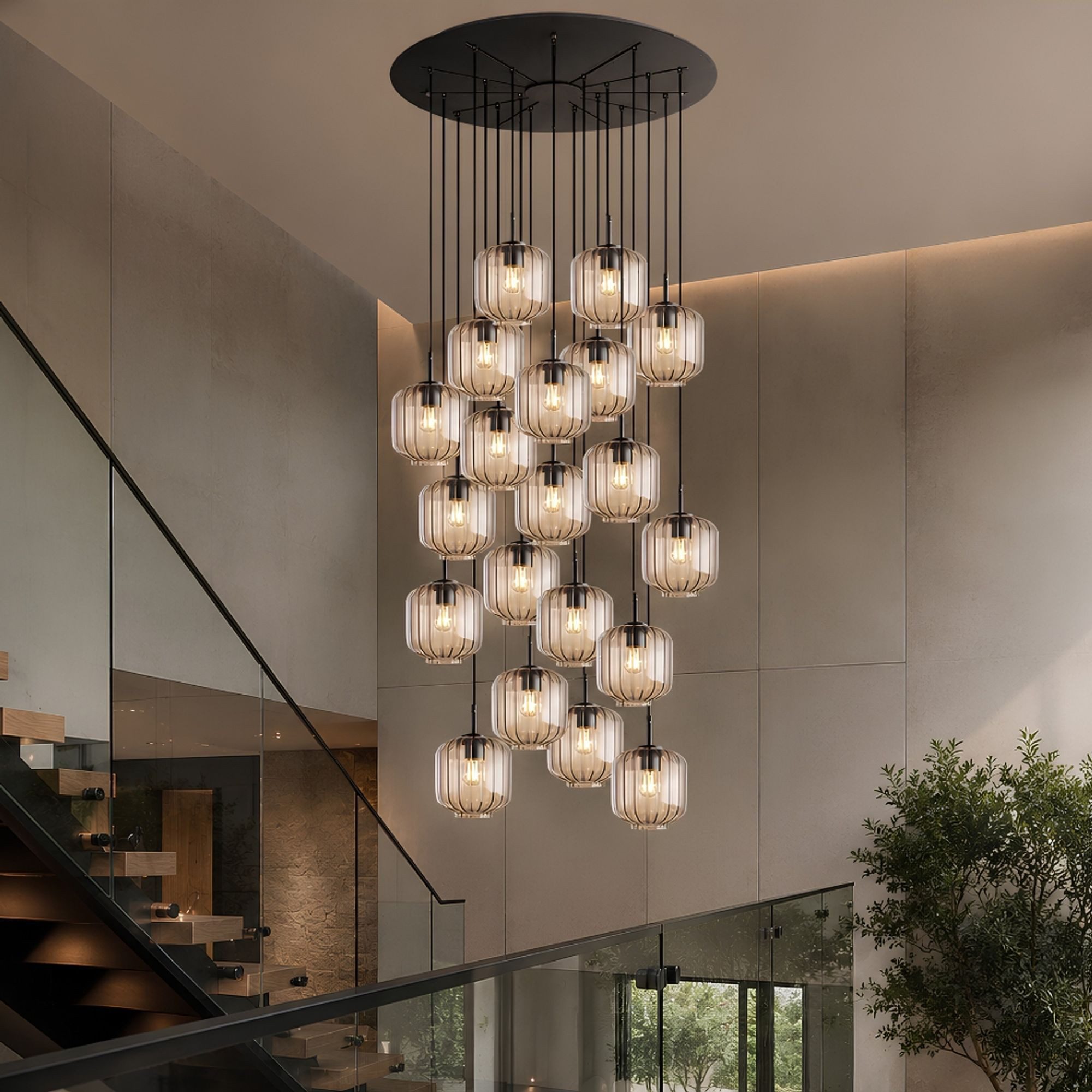 s.luce Pendelleuchte Velo Galerieleuchte 20-flg Ø 120cm Baldachin Ø 20cm Mehrfarbig