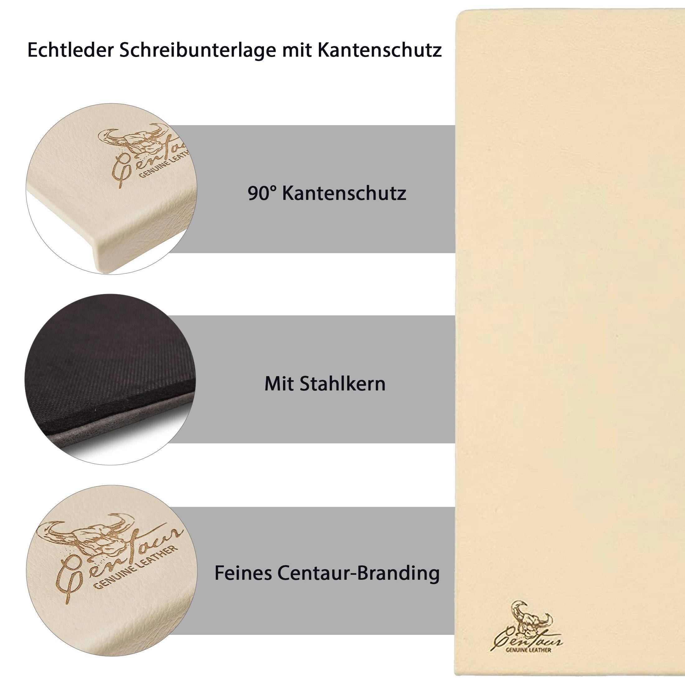 Centaur Schreibtischunterlage aus echtem Leder Schreibunterlage mit Kantenschutz, (1 tlg)